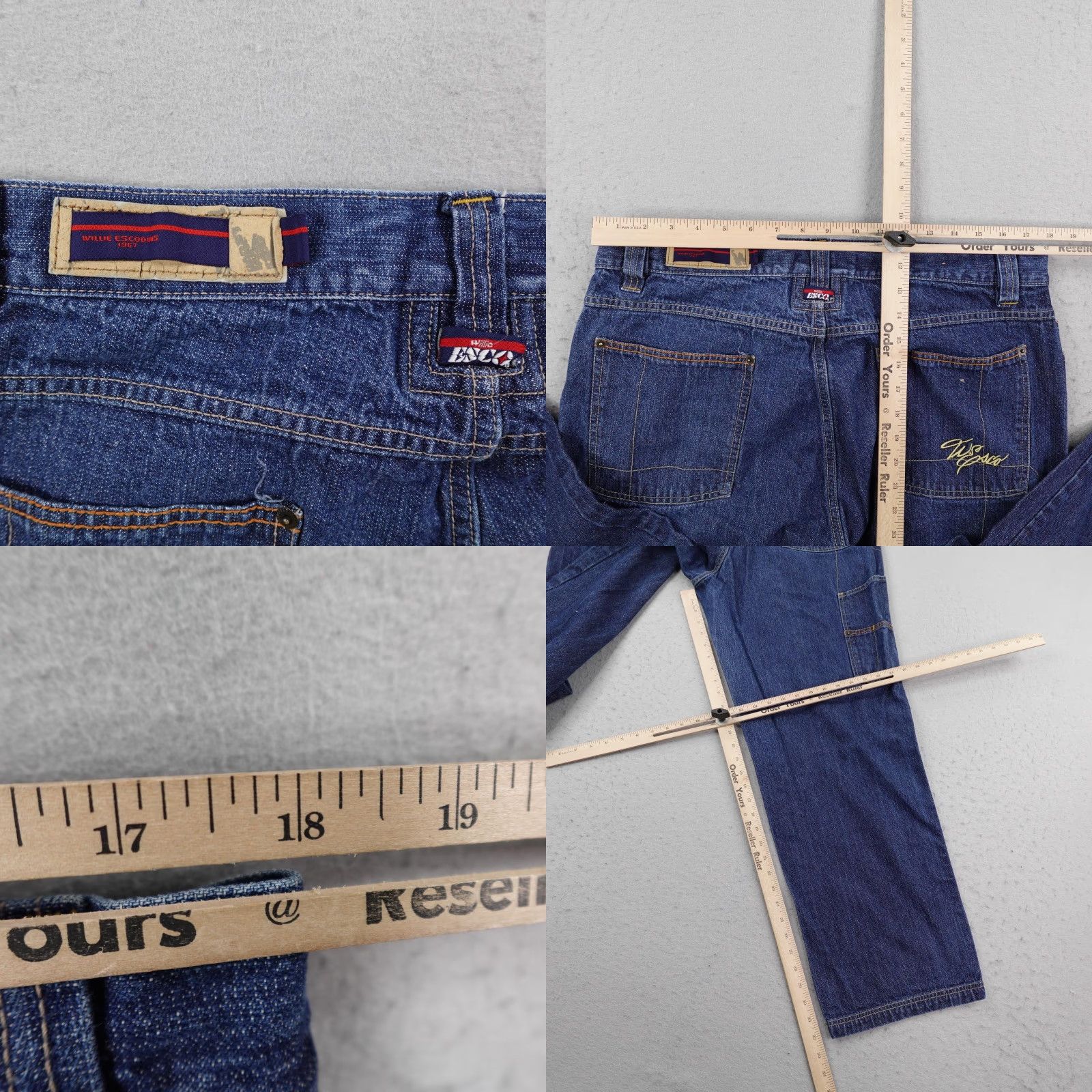 Denime VINTAGE Willie Esco Duns Jeans Mens 38x32 Blue Denim Carpenter Loose Baggy Y2K Jeans Mens Blue Denim Baggy 90s Size US 38 / EU 54 - 8 Thumbnail