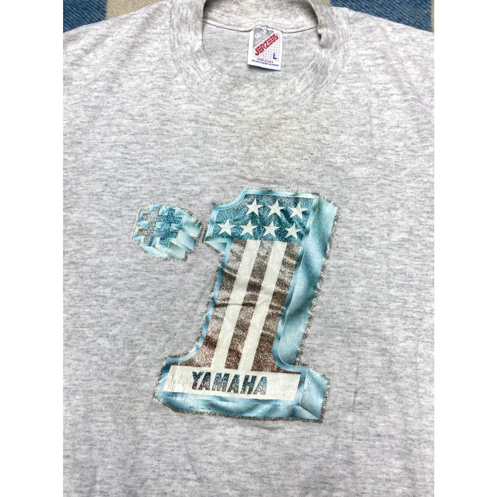 Jerzees VINTAGE Jerzees T-Shirt Yamaha Motorcycles Racing Large Gray 80s Mens T-Shirt Size US L / EU 52-54 / 3 - 2 Thumbnail