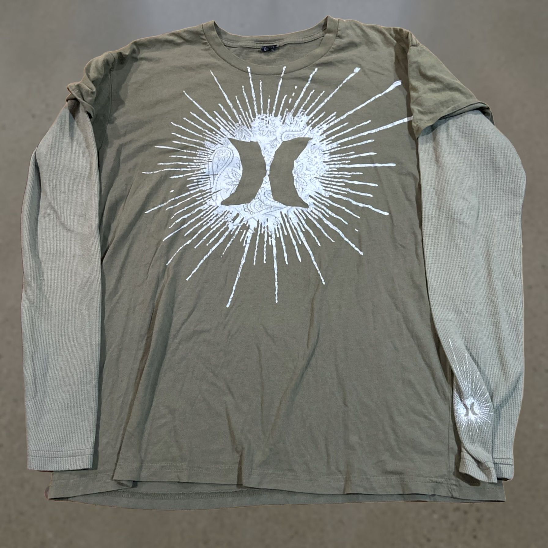 Hurley VINTAGE Hurley Waffle Knit Therma Long Sleeve Graphic Logo Mens XL Surfwear Size US XL / EU 56 / 4 - 1 Thumbnail