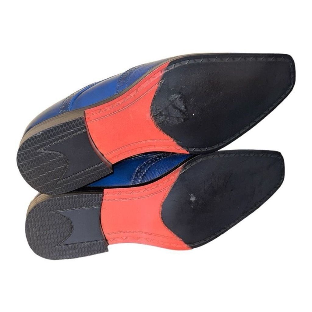 Other Antonio Cerrelli Navy Blue Lizard Print Vegan Leather Size US 10 / EU 43 - 5 Thumbnail