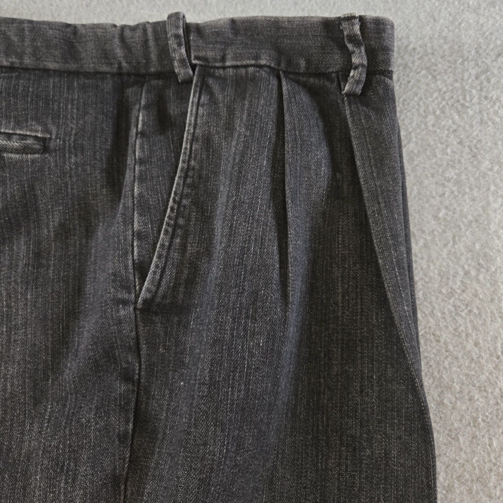 Berle Berle Pants 42x32 Gray Denim Pleated Cuffed Cotton Blend Classic Fit Mens Dress Pants Size US 42 / EU 58 - 3 Thumbnail