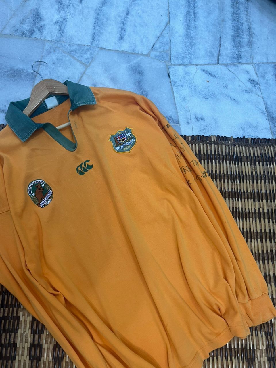 Canterbury of New Zealand 1991 1993 Australia L/s Rugby Union Shirt Wallabies Size US XL / EU 56 / 4 - 5 Thumbnail