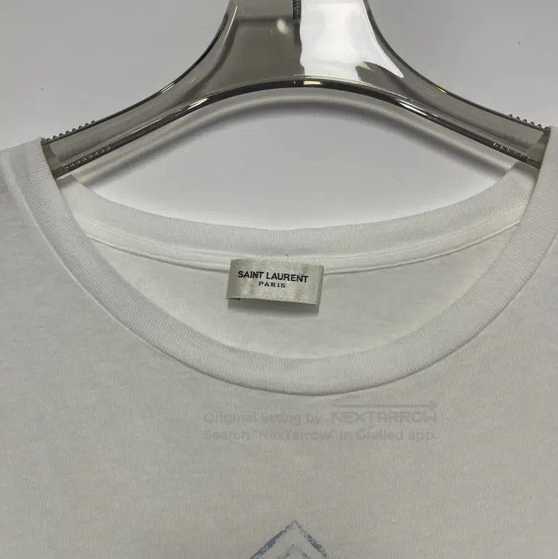 Yves Saint Laurent YSL Women's White Cotton Printed T-Shirt . Size S / US 4 / IT 40 - 4 Thumbnail