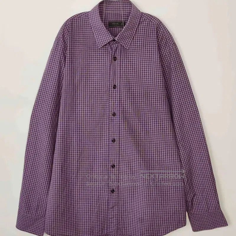 Prada Prada Purple Cotton Long Sleeve Shirt. Size US L / EU 52-54 / 3 - 1 Thumbnail