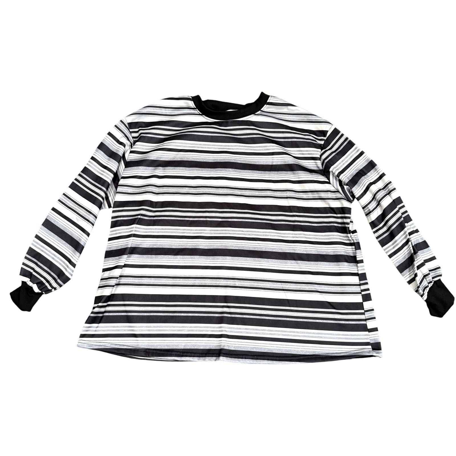 Shein Men's Striped Sweatshirt in Black/Gray, Size 1XL Size US XL / EU 56 / 4 - 1 Thumbnail