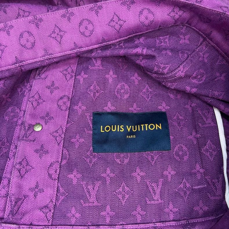 Louis Vuitton LOUIS VUITTON Purple presbyopic full print denim jacket 250 Size US L / EU 52-54 / 3 - 4 Thumbnail