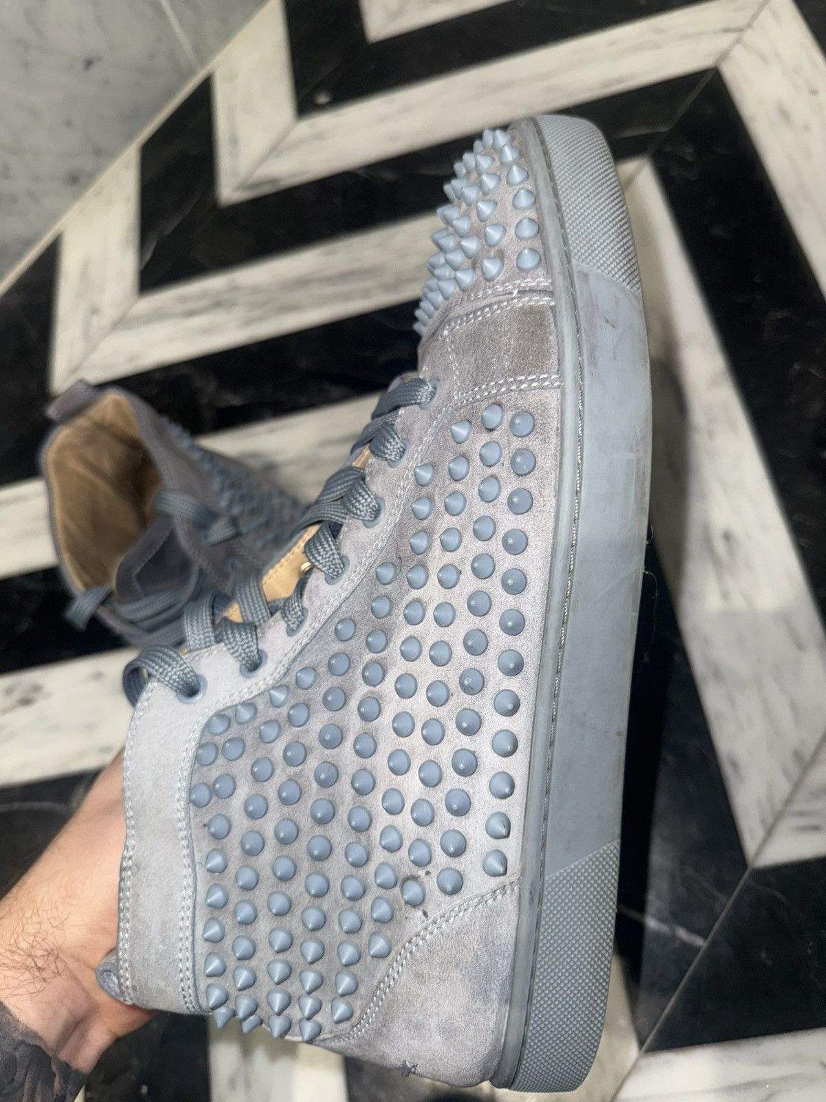 Christian Louboutin Louboutin Shark Spiked High Top Sneakers Size US 9.5 / EU 42-43 - 2 Thumbnail