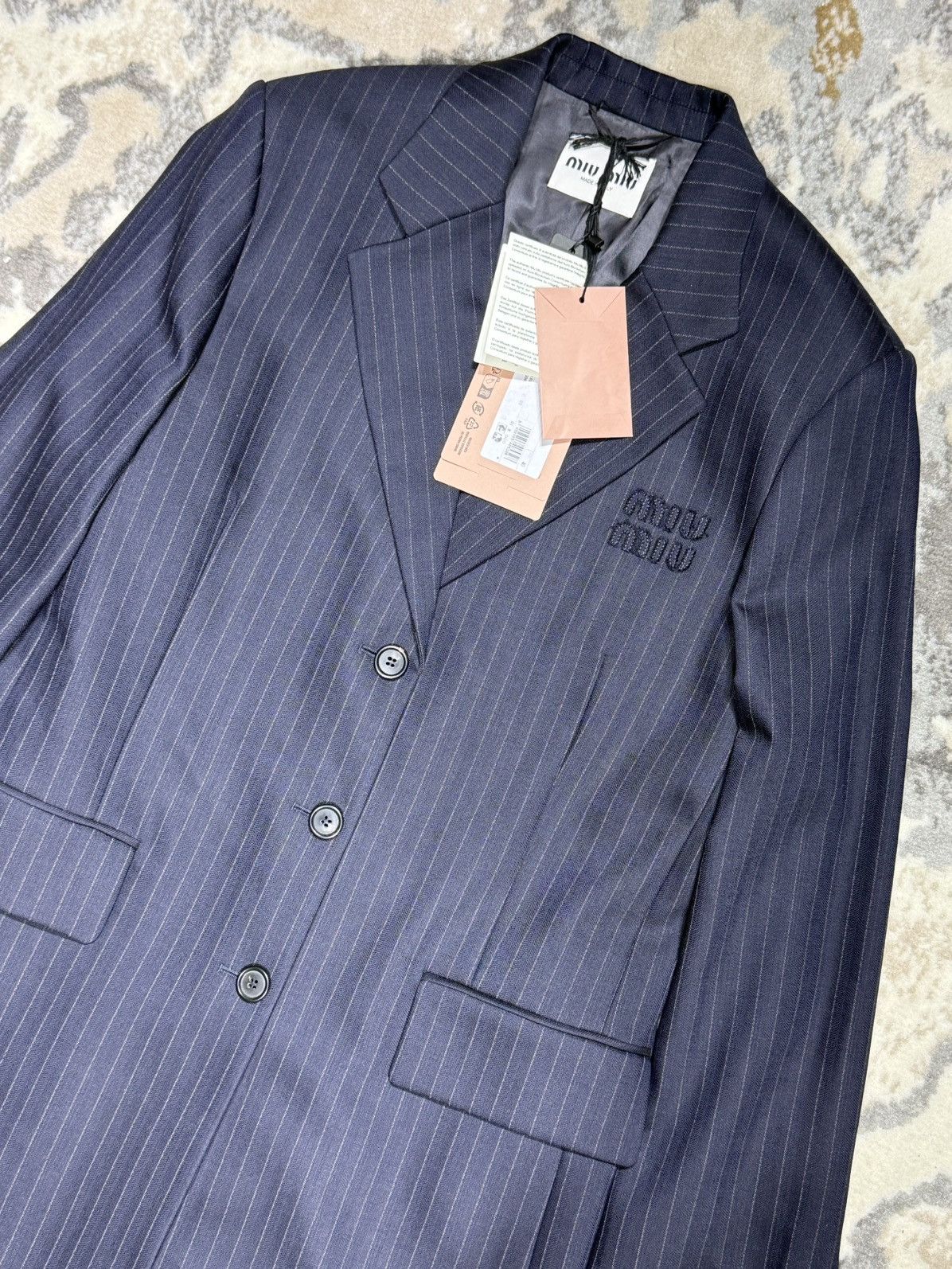 Miu Miu RARE Miu miu pinstripes single breasted coat Size US M / EU 48-50 / 2 - 4 Thumbnail