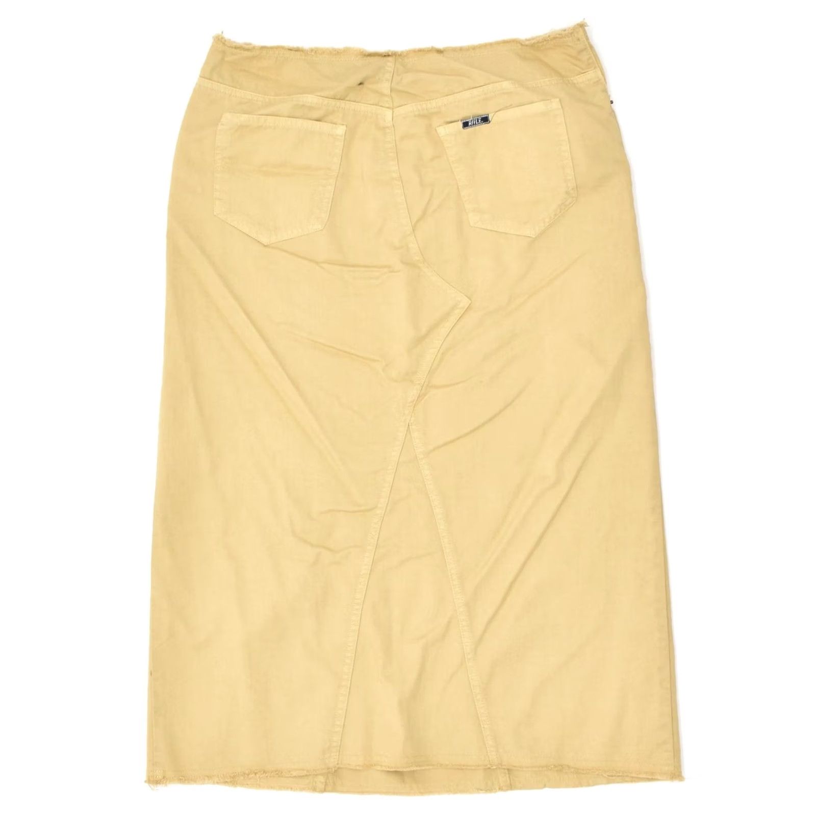 Vintage RIFLE Womens Midi Skirt W30 Medium Beige Cotton Size 30" / US 8 / IT 44 - 3 Thumbnail