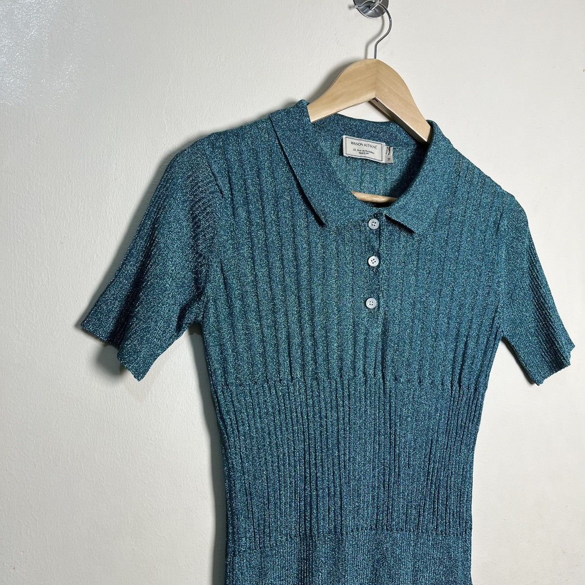 Maison Kitsune Maison Kitsune Short Sleeve Lame Knit Tops Size M / US 6-8 / IT 42-44 - 4 Thumbnail