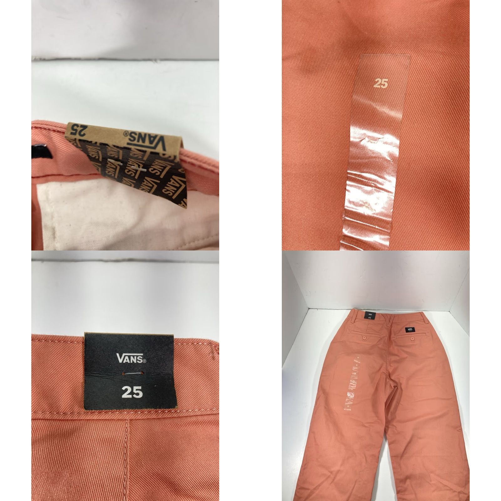 Vans VANS Chino Pants Women 25X30 Coral Flat Front Tapered Leg Stretch Casual NWT W Size 42" / US 20 - 8 Thumbnail