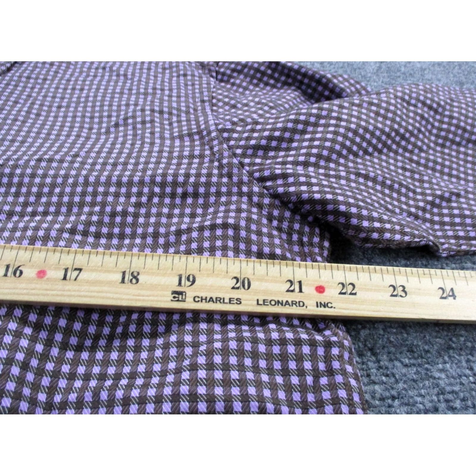 Robert Graham Robert Graham Designer Shirt Mens L Purple Plaid Dress Casual Flip Cuff Size US L / EU 52-54 / 3 - 5 Thumbnail