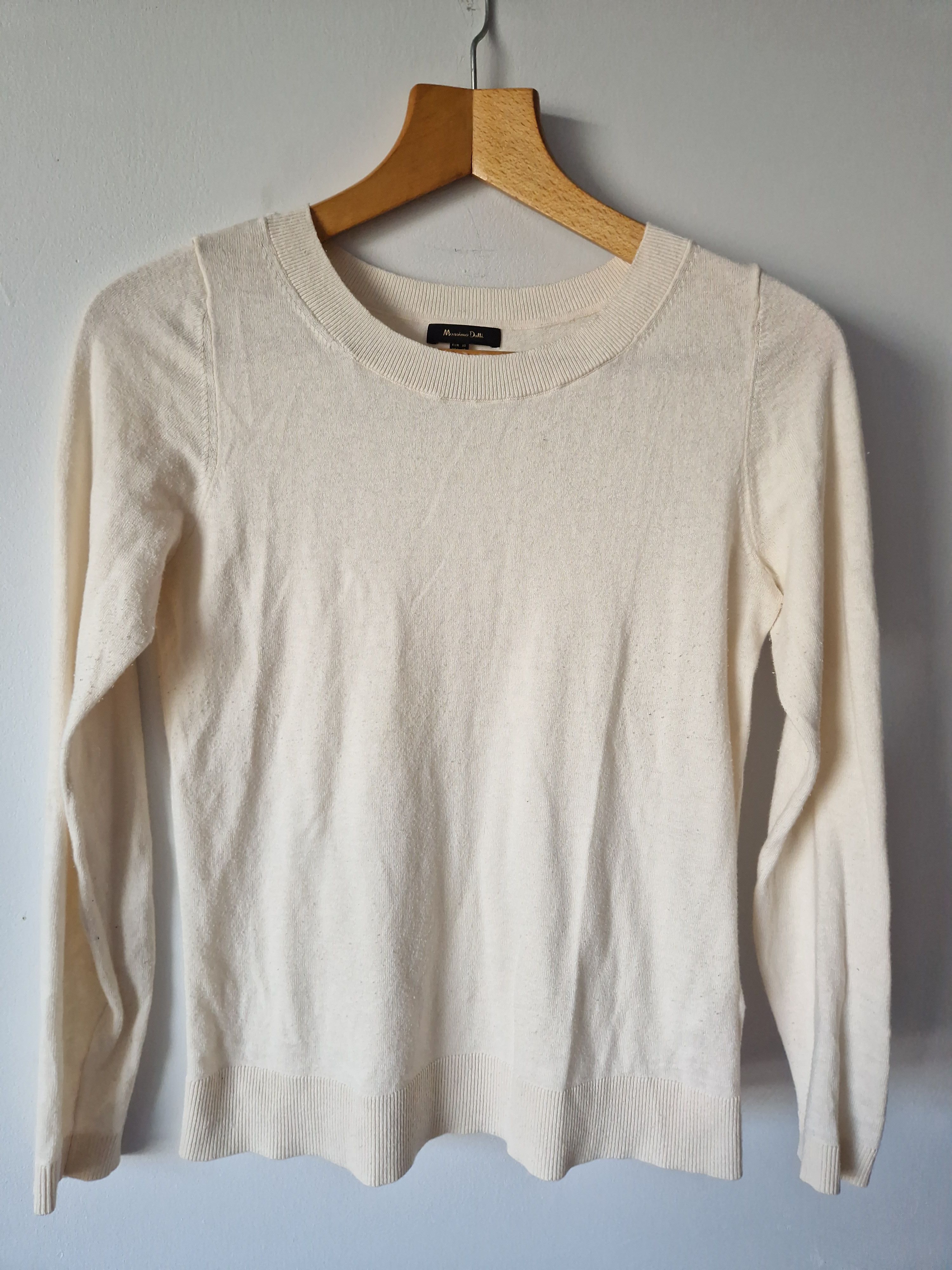 Massimo Dutti MASSIMO DUTTI white blouse sweater Size S / US 4 / IT 40 - 1 Thumbnail