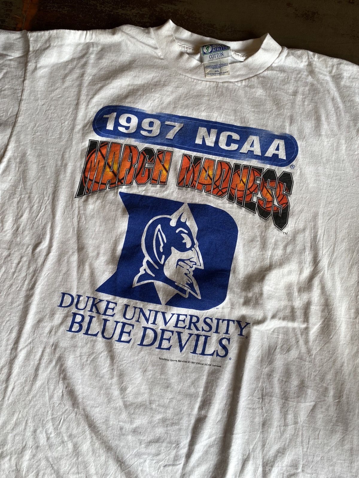 NCAA × Vintage 1997 NCAA Duke University Blue Devils Vintage T shirts Size US XXL / EU 58 / 5 - 2 Thumbnail