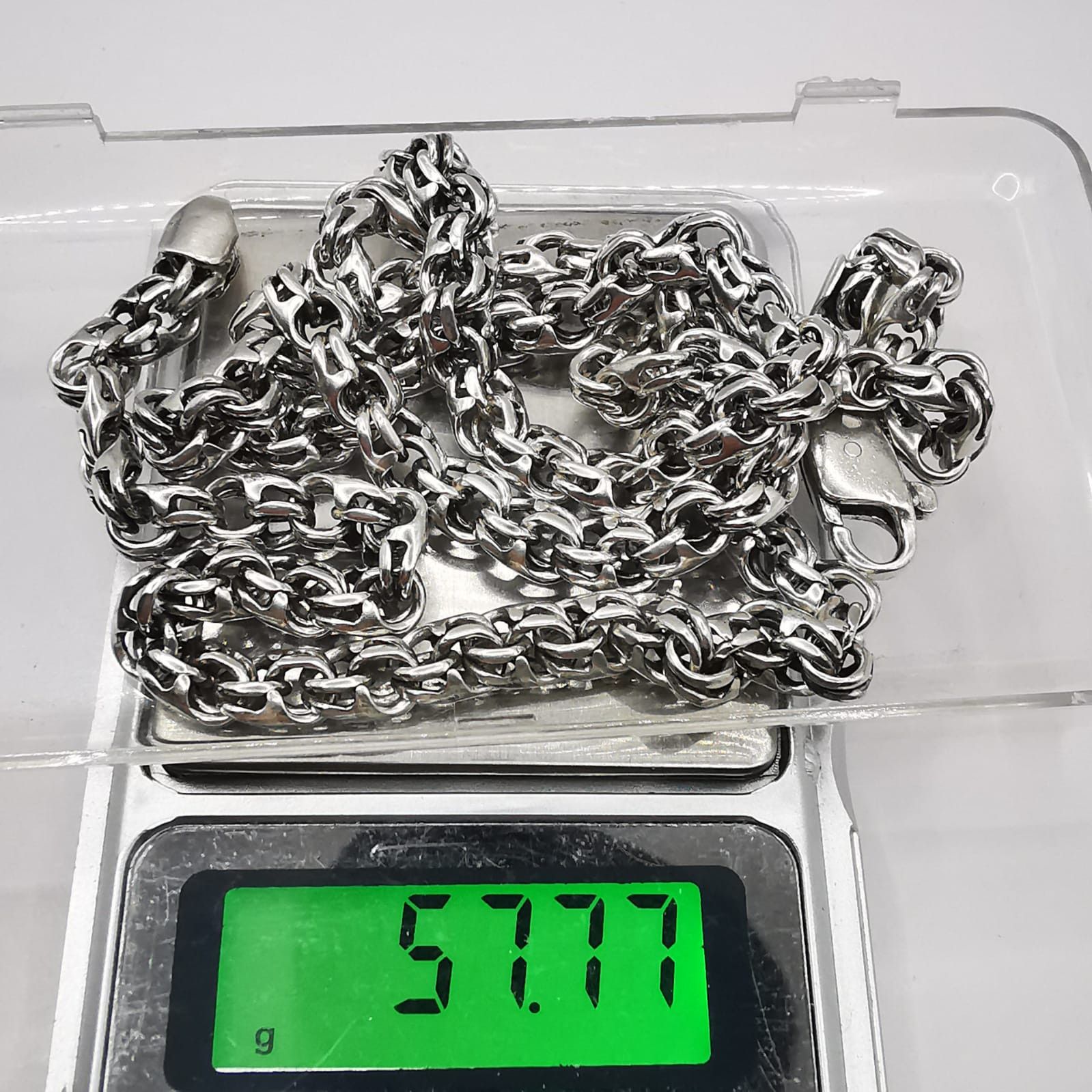Sterling Silver Vintage Chain,925 Sterling Silver,Signed ,Handmade 57,77g Size ONE SIZE - 4 Thumbnail
