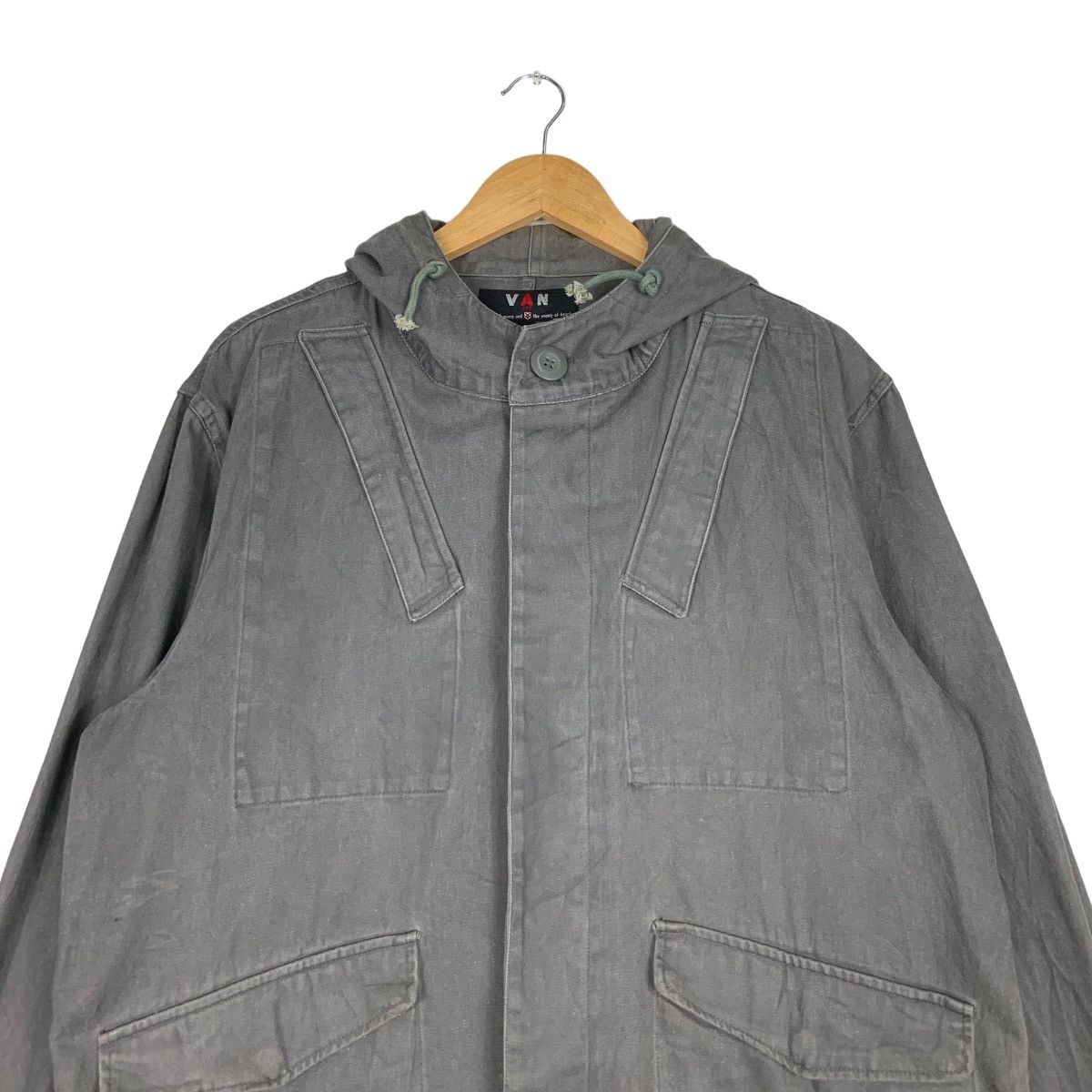 Japanese Brand VAN JAC Gray Parka Chore Jacket #1005-C45 Size US M / EU 48-50 / 2 - 2 Thumbnail