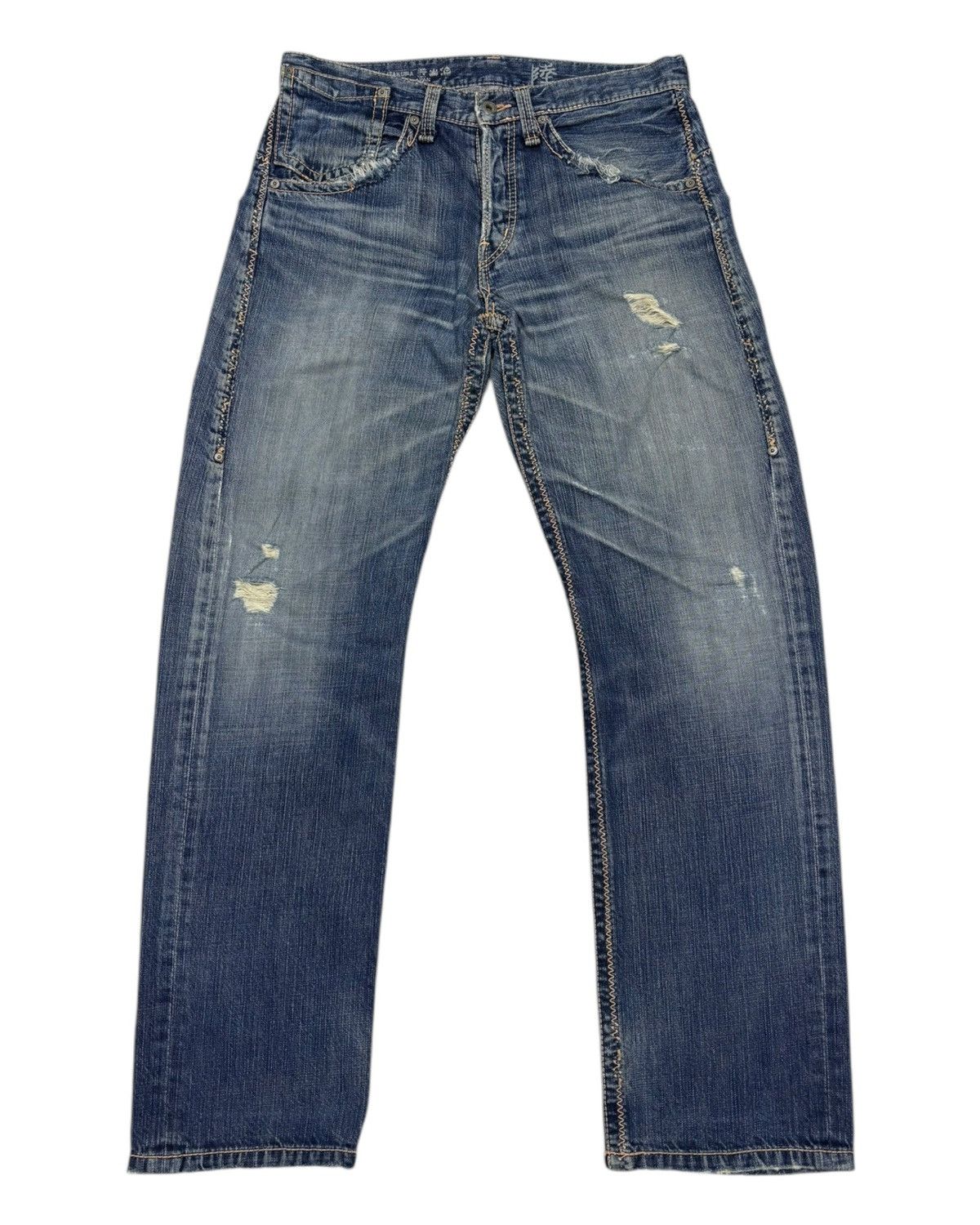 Japanese Brand × Yasuyuki Ishii × Yoshiyuki Konishi BAGGY JEANS KOBI ITAKURA STITCHING DENIM DISTRESS JEANS Size US 32 / EU 48 - 8 Thumbnail