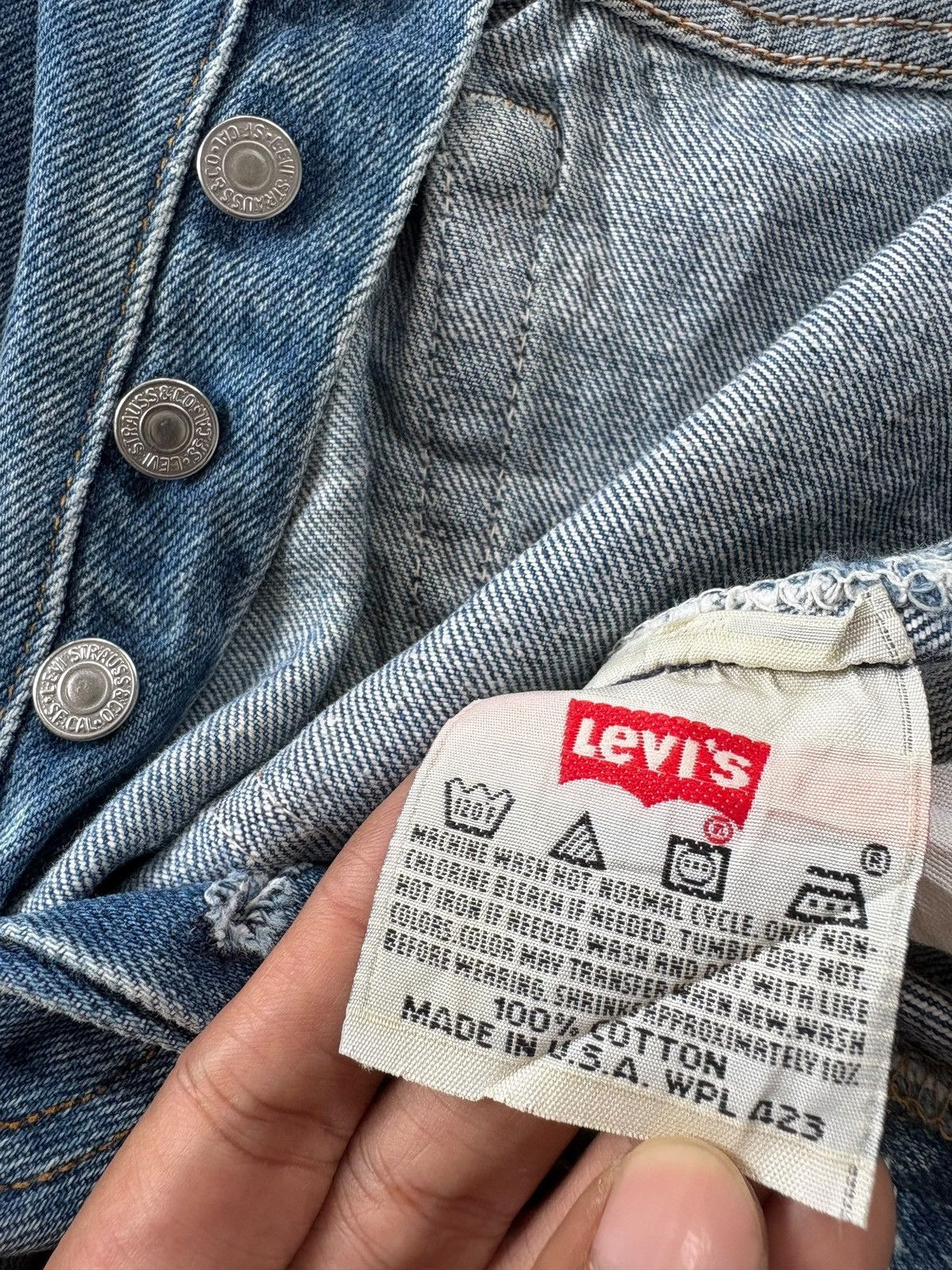 Levi's Vintage 90s Levis 501 Mud Wash Distressed Jeans Size US 30 / EU 46 - 5 Thumbnail
