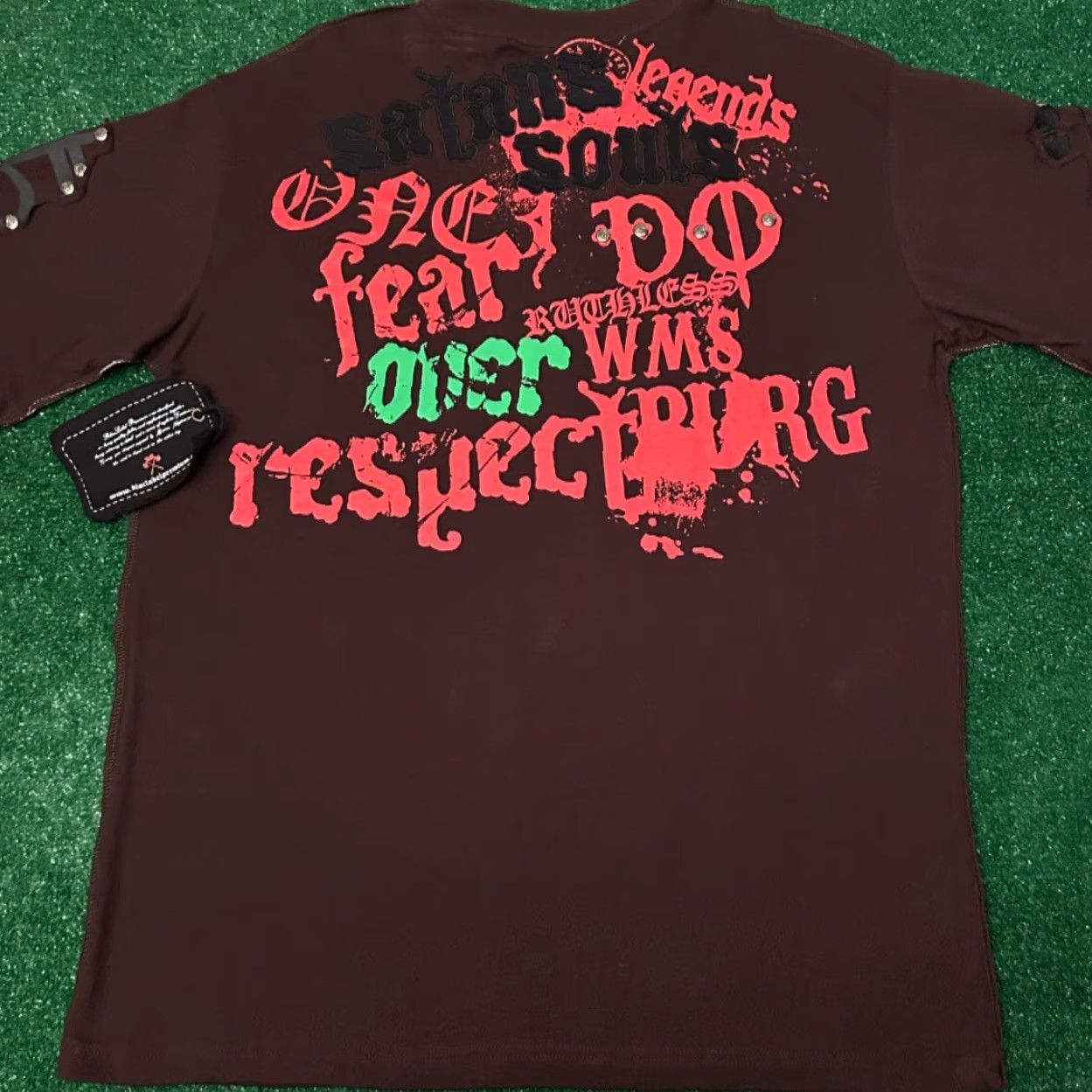 Vintage VINTAGE Blac Label T-Shirt XL Brown Skull Grunge Punk Y2K Sat an Souls Dirty Ones MMA Affliction Biker Hip Hop Skater Mens Size US XL / EU 56 / 4 - 2 Thumbnail