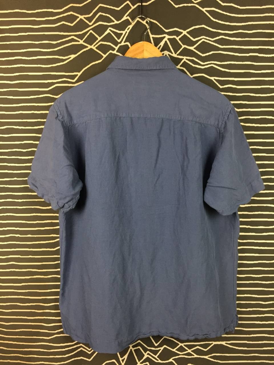 Club Room Club Room Medium Blue Linen Rayon Blend Camp Shirt Size US M / EU 48-50 / 2 - 7 Thumbnail