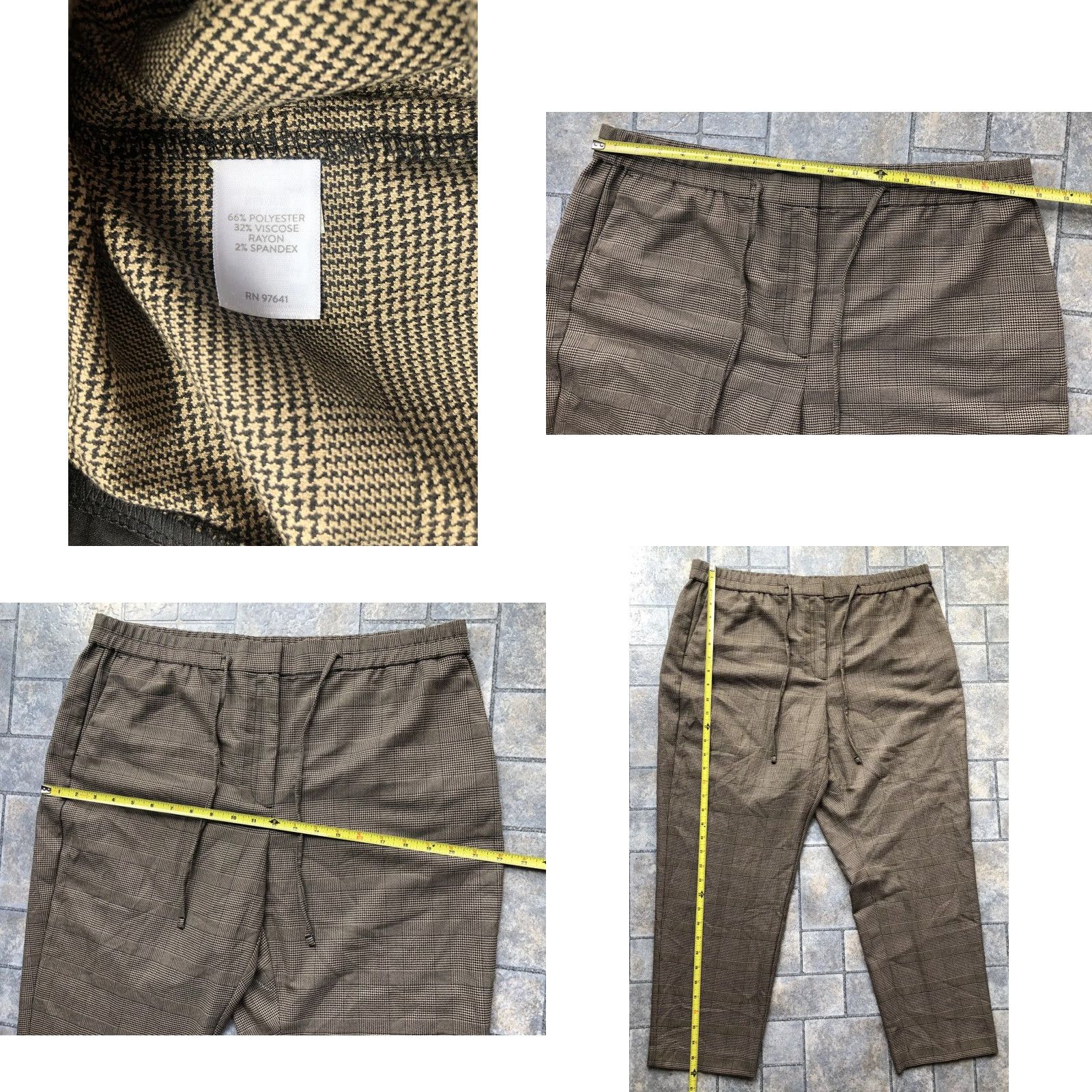 J. Jill NWT J. Jill Womens Pants PL Brown Black Rayon Polyester Spandex Viscose Petite P L - 89.00 MSRP Size 36" / US 14 / IT 50 - 8 Thumbnail
