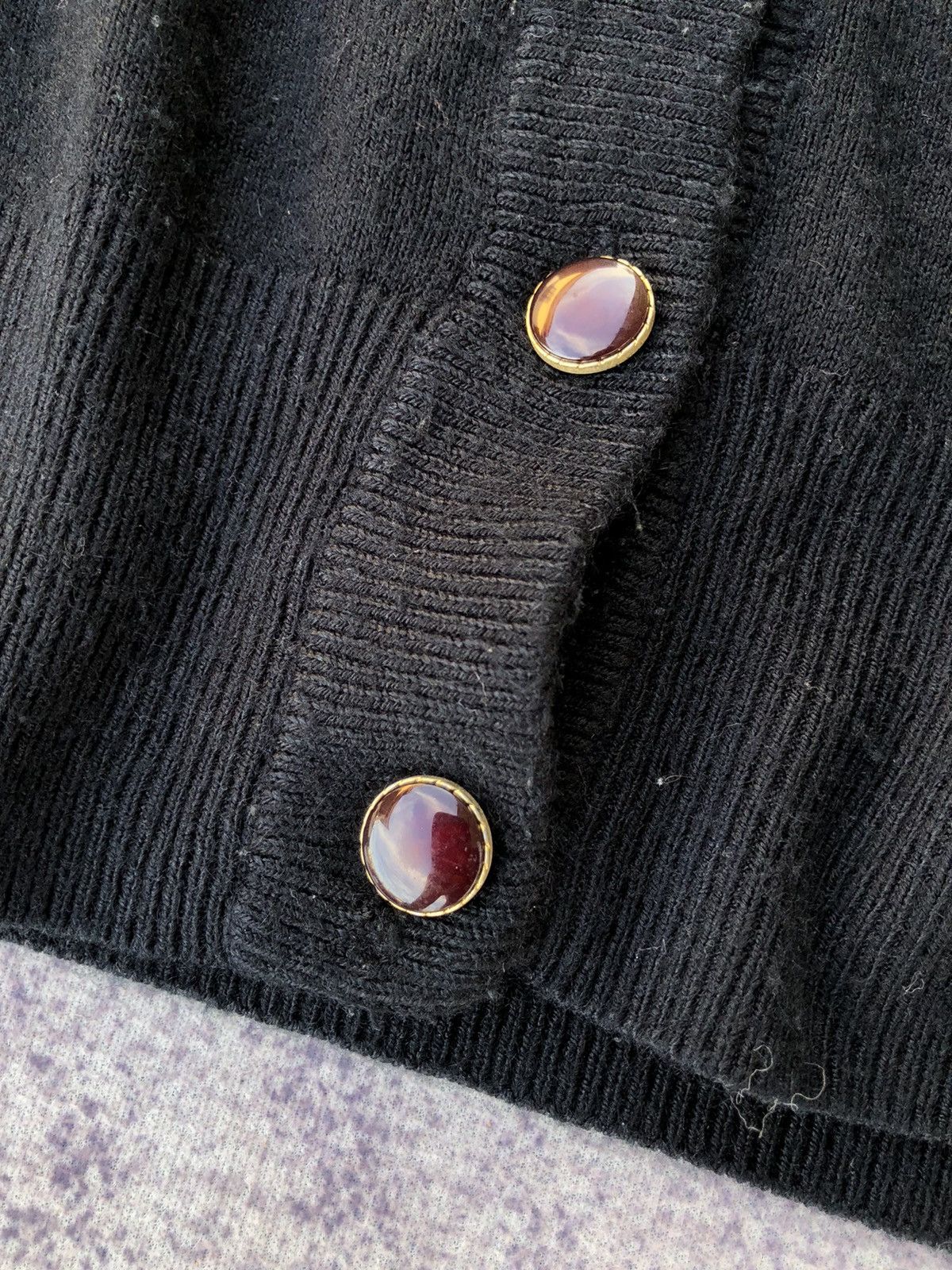 Other Black Cardigan V Neck Sweater Long Sleeve Pullover Size US L / EU 52-54 / 3 - 5 Thumbnail