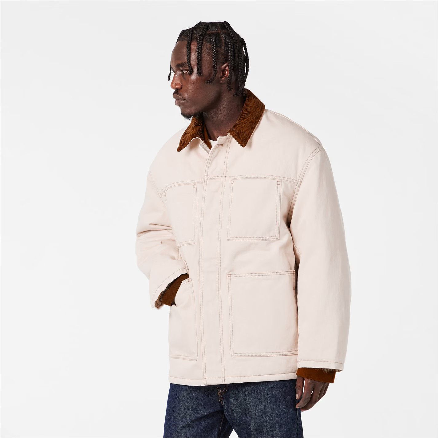 AMI o1g2r1mq0326 Worker Field Jacket in Ecru Size US XL / EU 56 / 4 - 3 Thumbnail