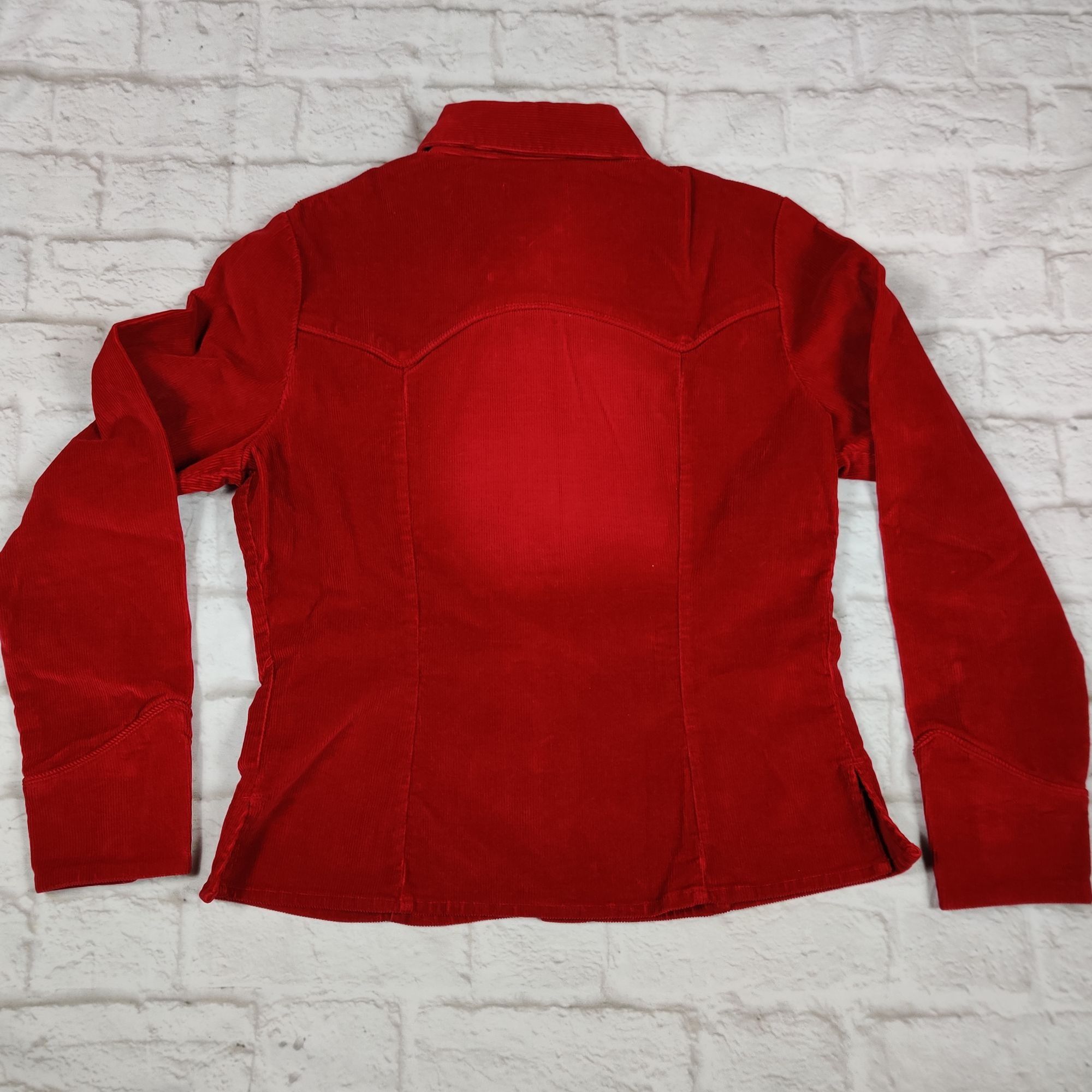 Vintage Vintage Live a Little S Red Corduroy Jacket Western Yolk Sna Size S / US 4 / IT 40 - 4 Thumbnail