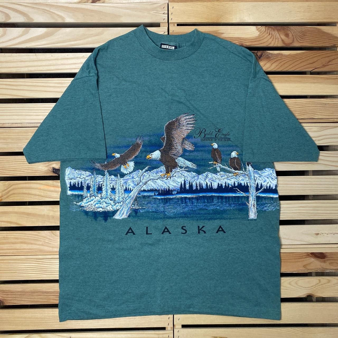 Signal Sport Vintage Alaska's Bald Eagle Green Nature Tee Size Large Size US L / EU 52-54 / 3 - 1 Thumbnail