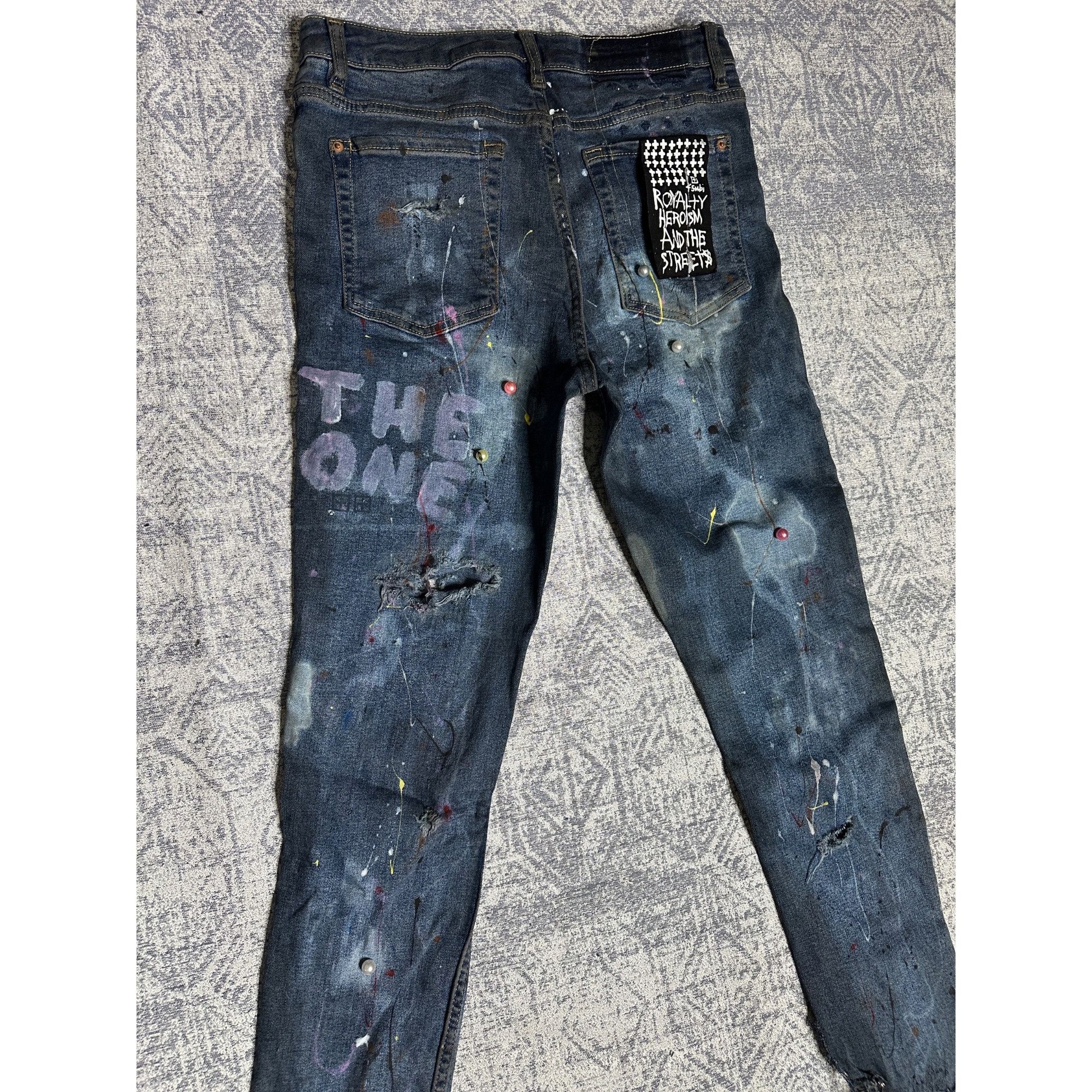 Ksubi Custom Reworked Embellished Bleached Distressed Paint Staine Size 29" - 8 Thumbnail