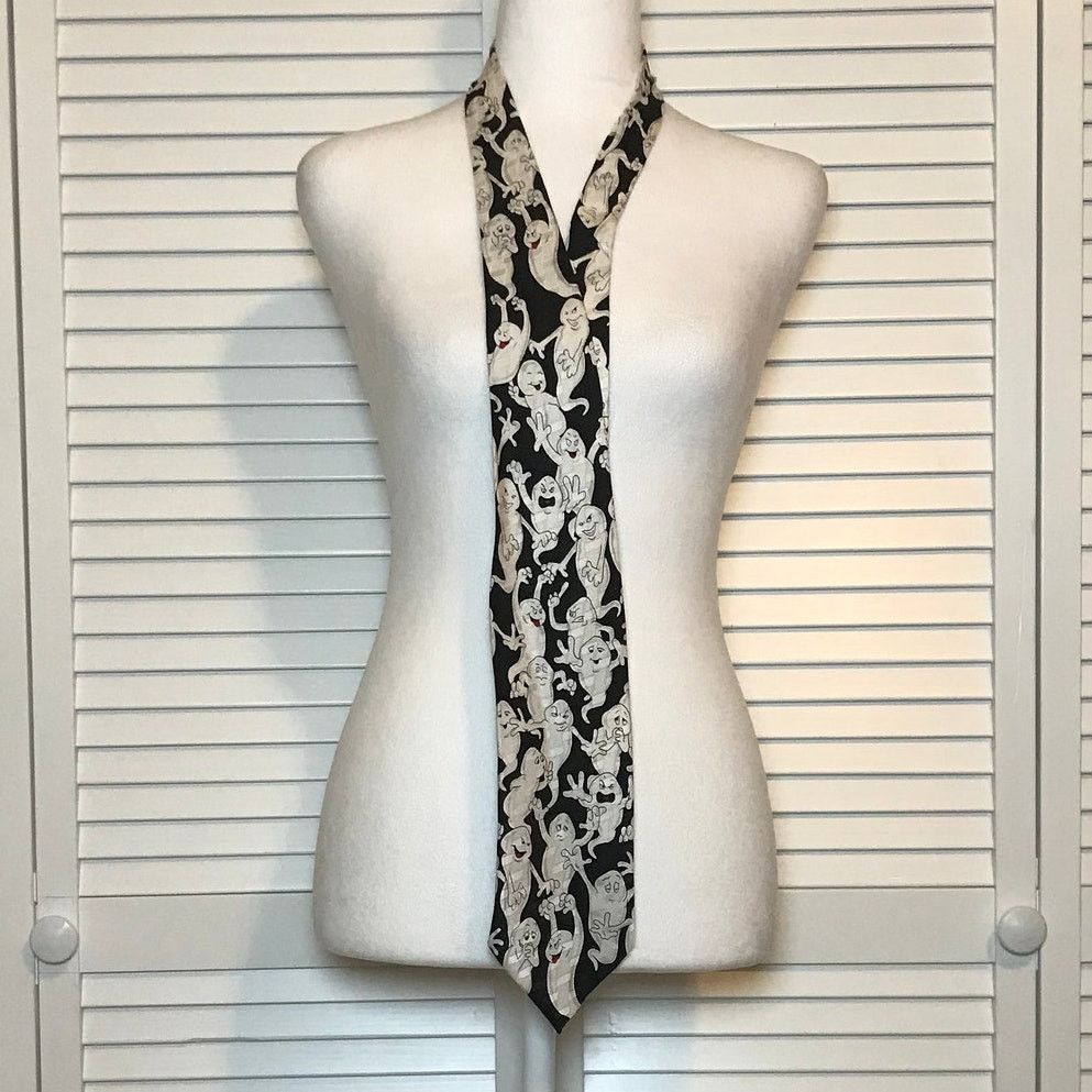 Other Looney Tunes Mania Vintage Ghost Classic Wide Necktie Size ONE SIZE - 2 Thumbnail
