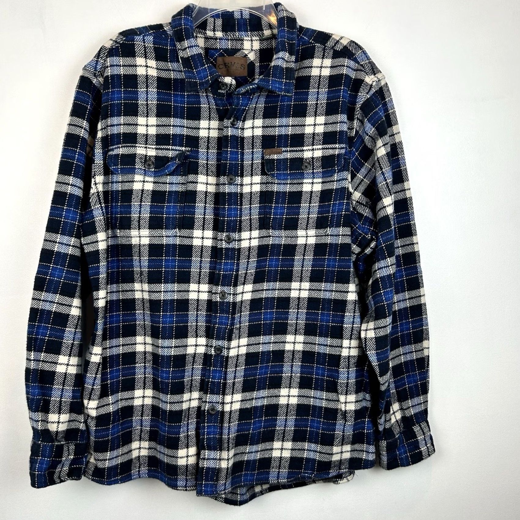 Orvis Orvis Flannel Shirt Mens 2XL Blue Plaid Button Shacket Workwear Outdoor Size US XXL / EU 58 / 5 - 2 Thumbnail