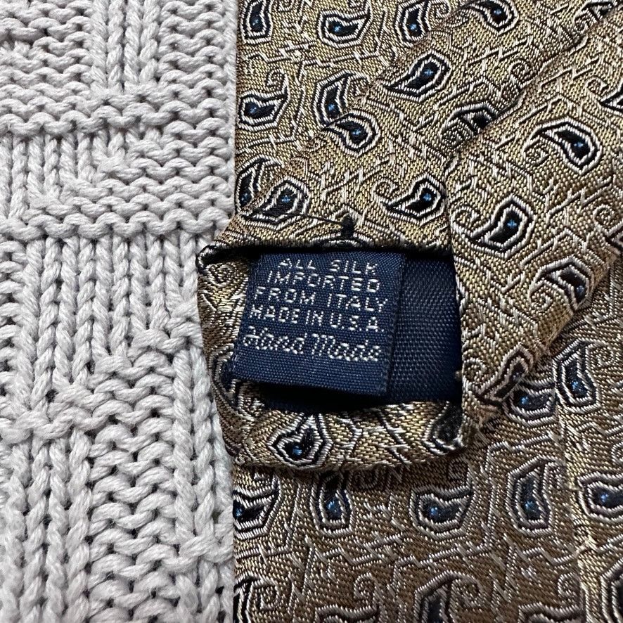 Alexander Julian Alexander Julian metallic gold paisley Italian silk tie Size ONE SIZE - 4 Thumbnail