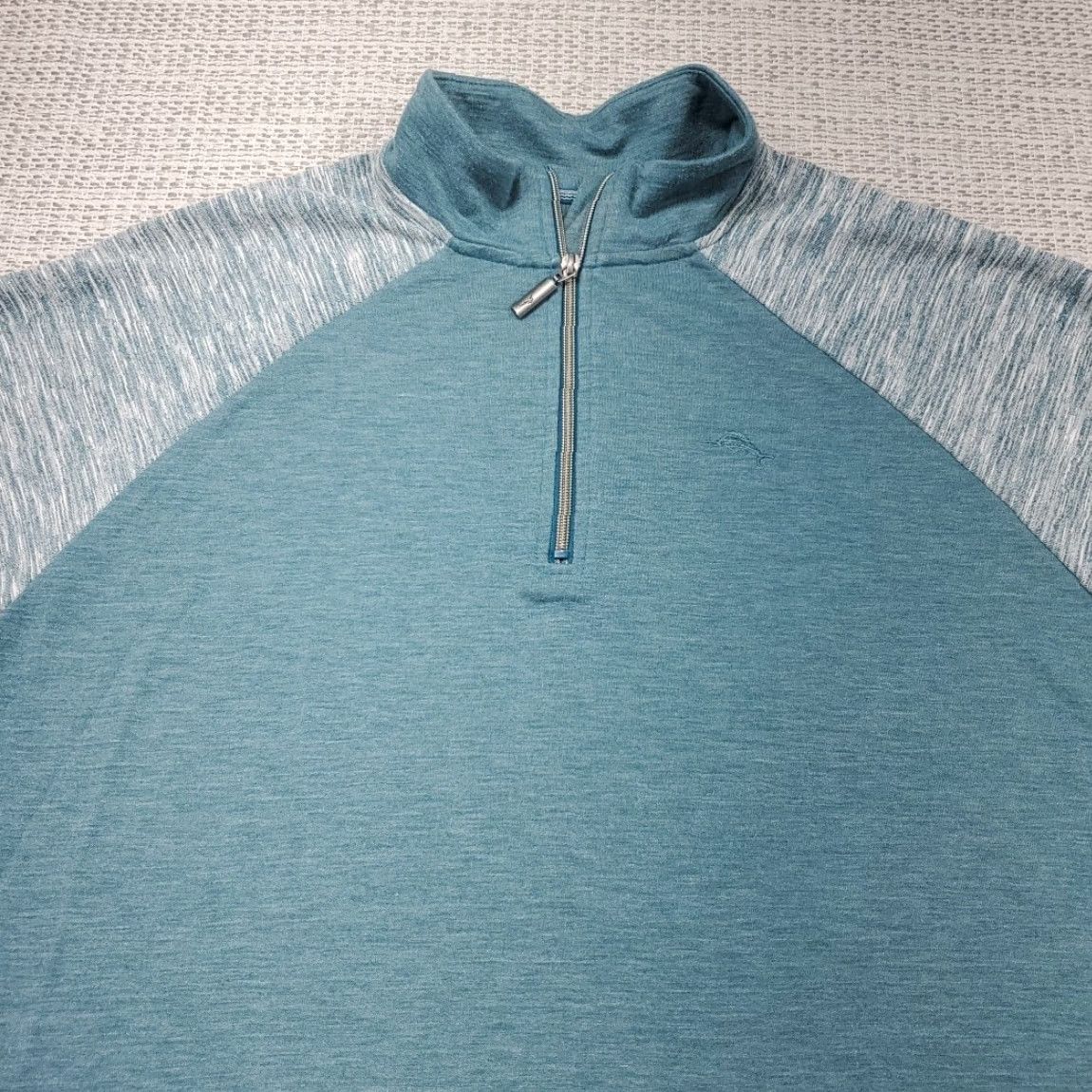 Tommy Bahama Tommy Bahama Pullover 1/4 Zip Long Sleeve Mens XL Green Gray Heather Casual Shirt Sweater Size US XXL / EU 58 / 5 - 4 Thumbnail