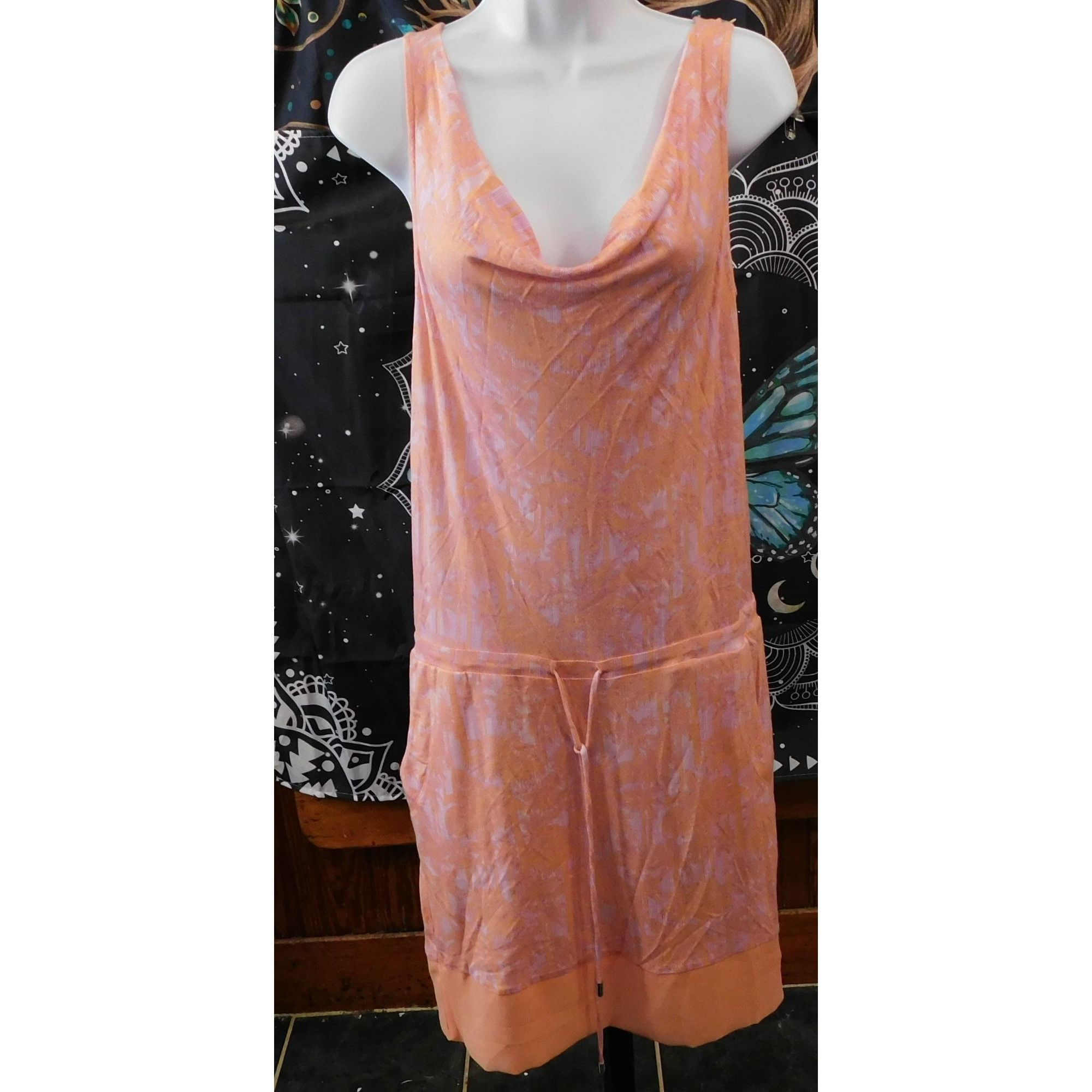 Armani Exchange Armani Exchange Pink Palm Tree Sleeveless Drawstring Dress Size S / US 4 / IT 40 - 5 Thumbnail