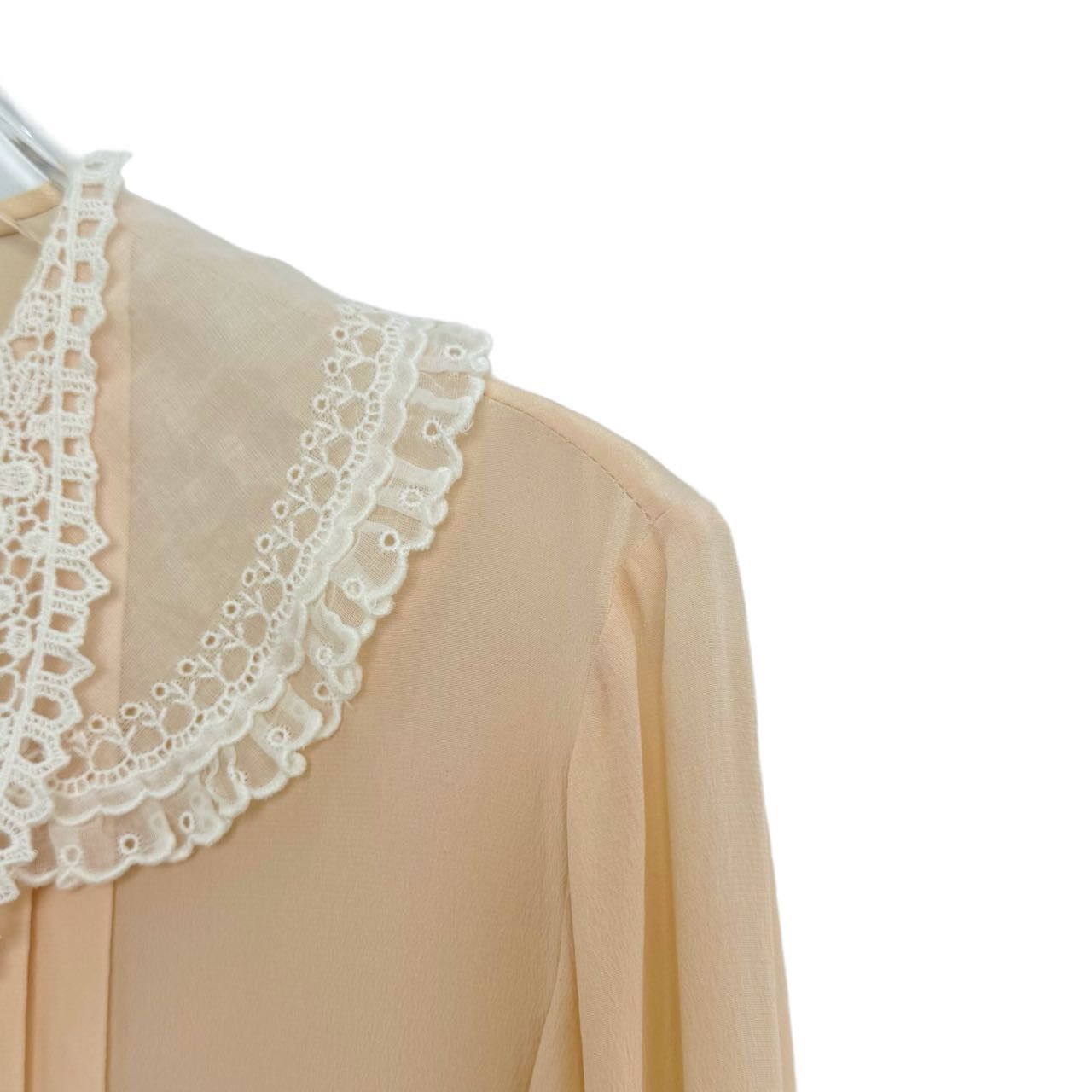 Miu Miu Miu Miu Pink Lace Layered Collar Sun Protection Shirt K26WX Size M / US 6-8 / IT 42-44 - 3 Thumbnail