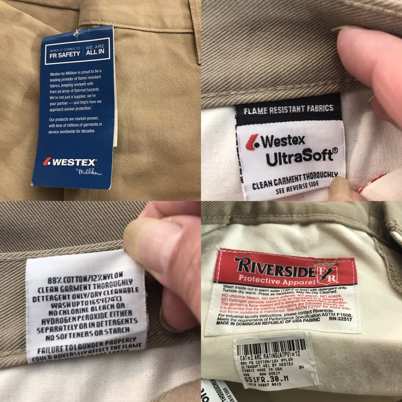 Vintage Riverside Fire Resistant Protective Apparel Pants Mens 30X38 Tan Cotton Nylon Firefighter Construction 30X38 Mens Size US 30 / EU 46 - 8 Thumbnail