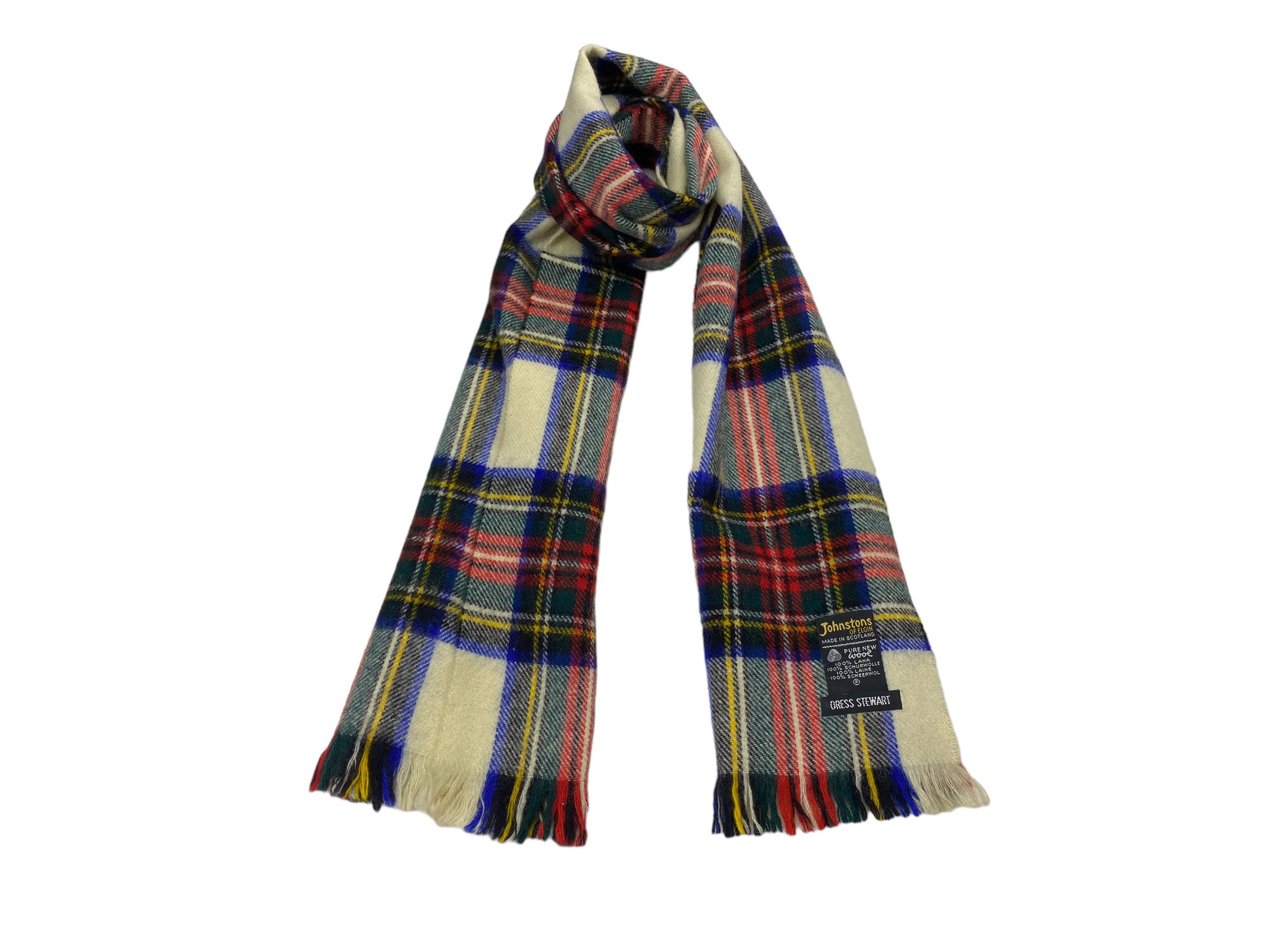 Johnstons Of Elgin × Vintage Vintage Johnstons of Elgin PureNewWool Checkered Plaid Scarf Size ONE SIZE - 1 Thumbnail