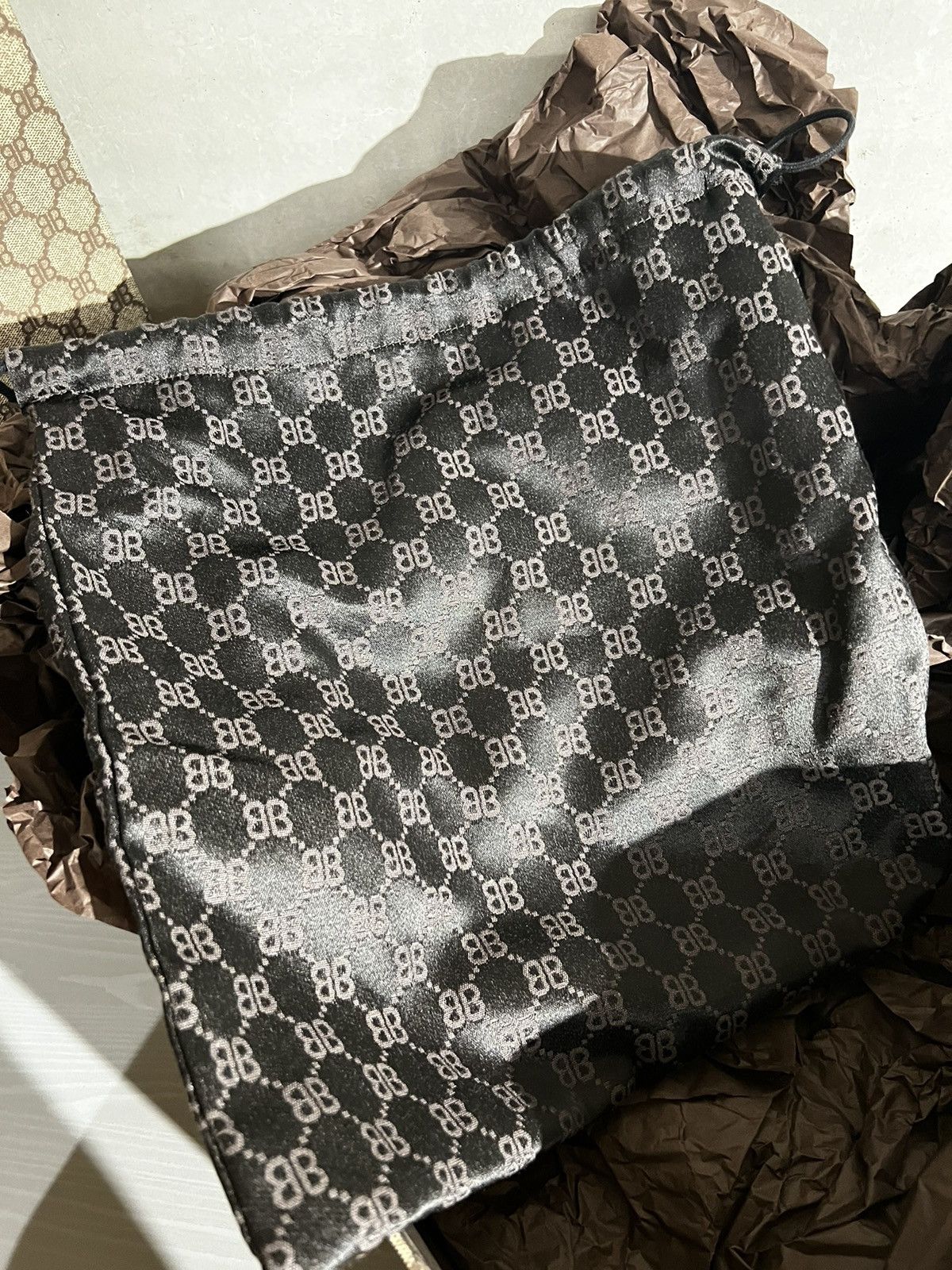 Gucci Gucci x Balenciaga Black Monogram Jacquard Canvas Hacker bag Size ONE SIZE - 18 Thumbnail
