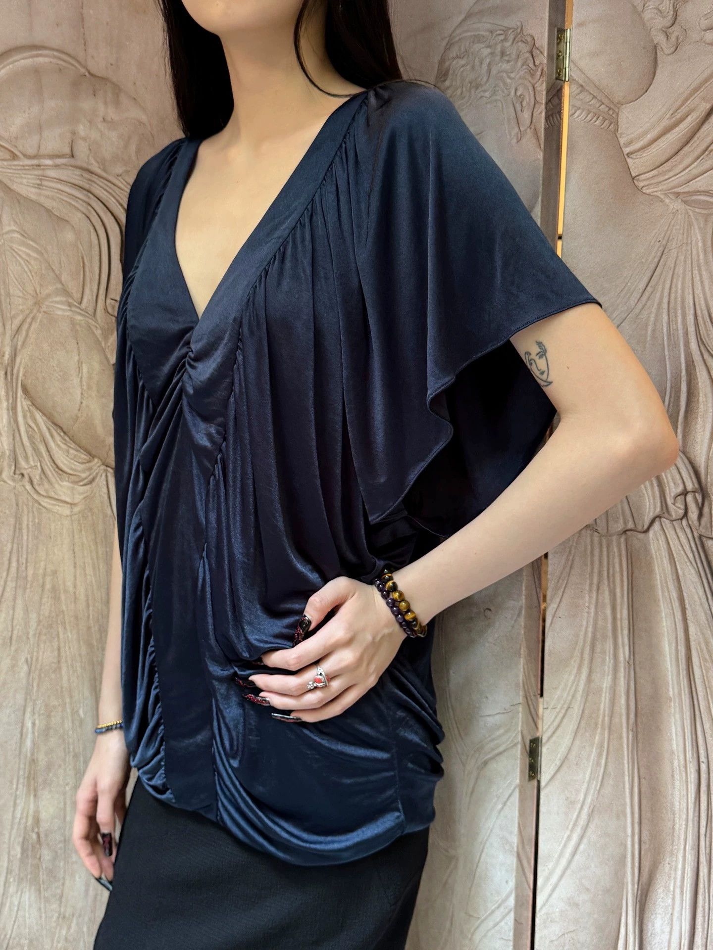 Helmut Lang Helmut Lang Vintage Sheen Drape Multi-Layered Top S Size S / US 4 / IT 40 - 2 Thumbnail