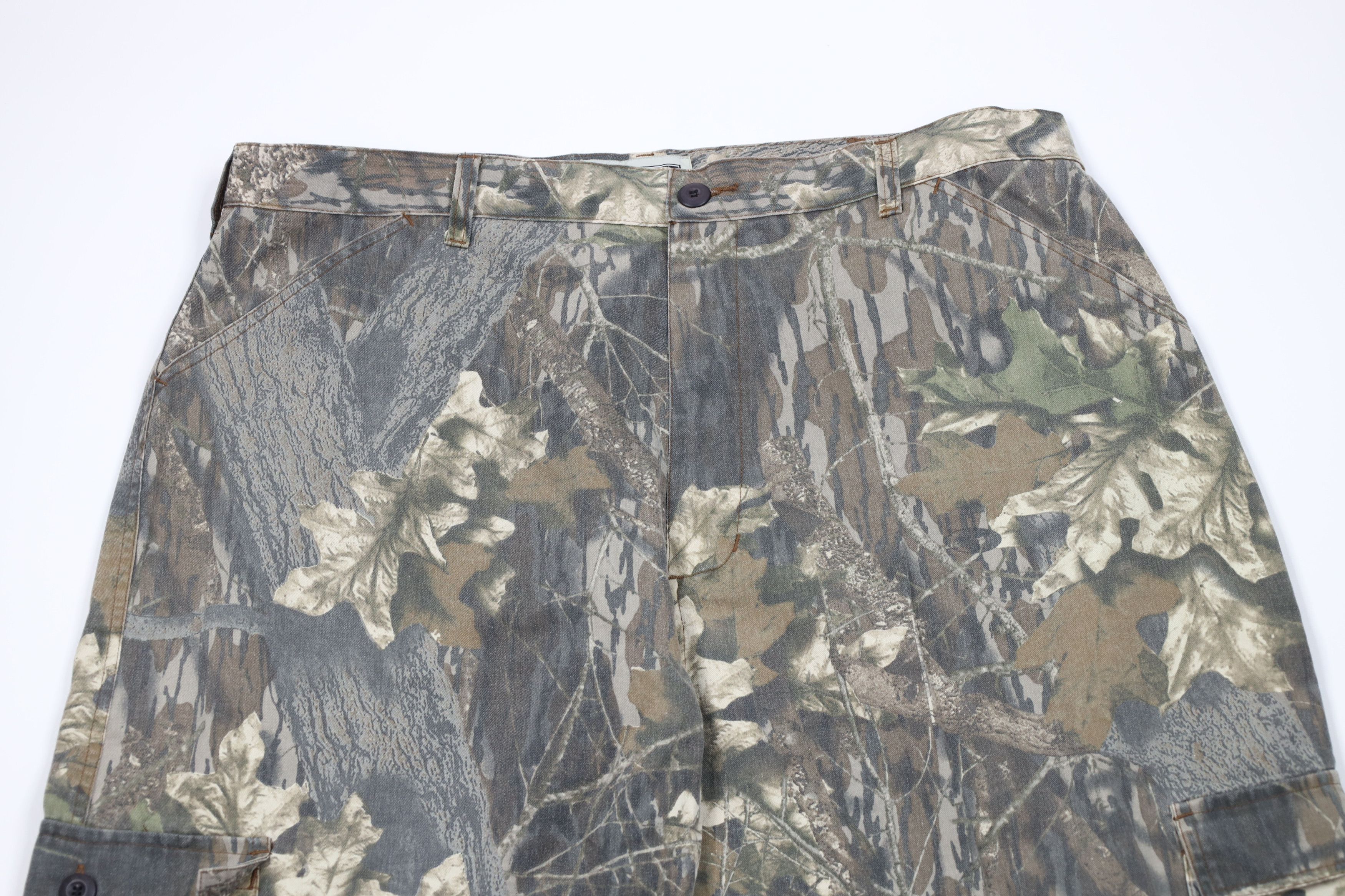 Vintage Vintage 90s Streetwear Mossy Oak Camouflage Wide Leg Pants Size US 38 / EU 54 - 2 Thumbnail