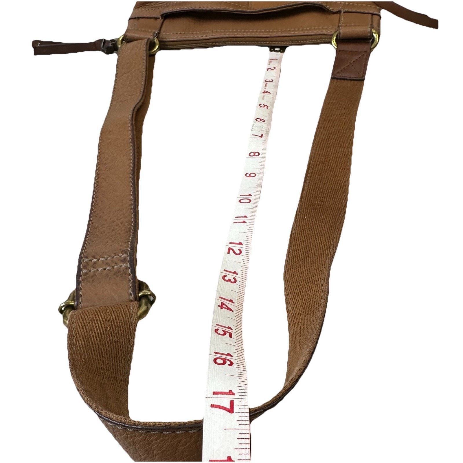 Fossil Fossil MorganTraveler Caramel PebbledLeather Bag Messenger Size ONE SIZE - 10 Thumbnail