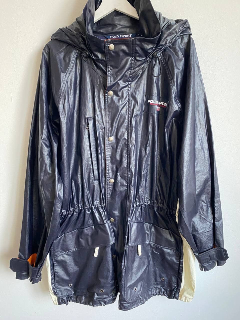 image of Polo Ralph Lauren Sport Ralph Laurent Vintage Jacket Waterproof Breathable L in Blue/Navy/White (Si