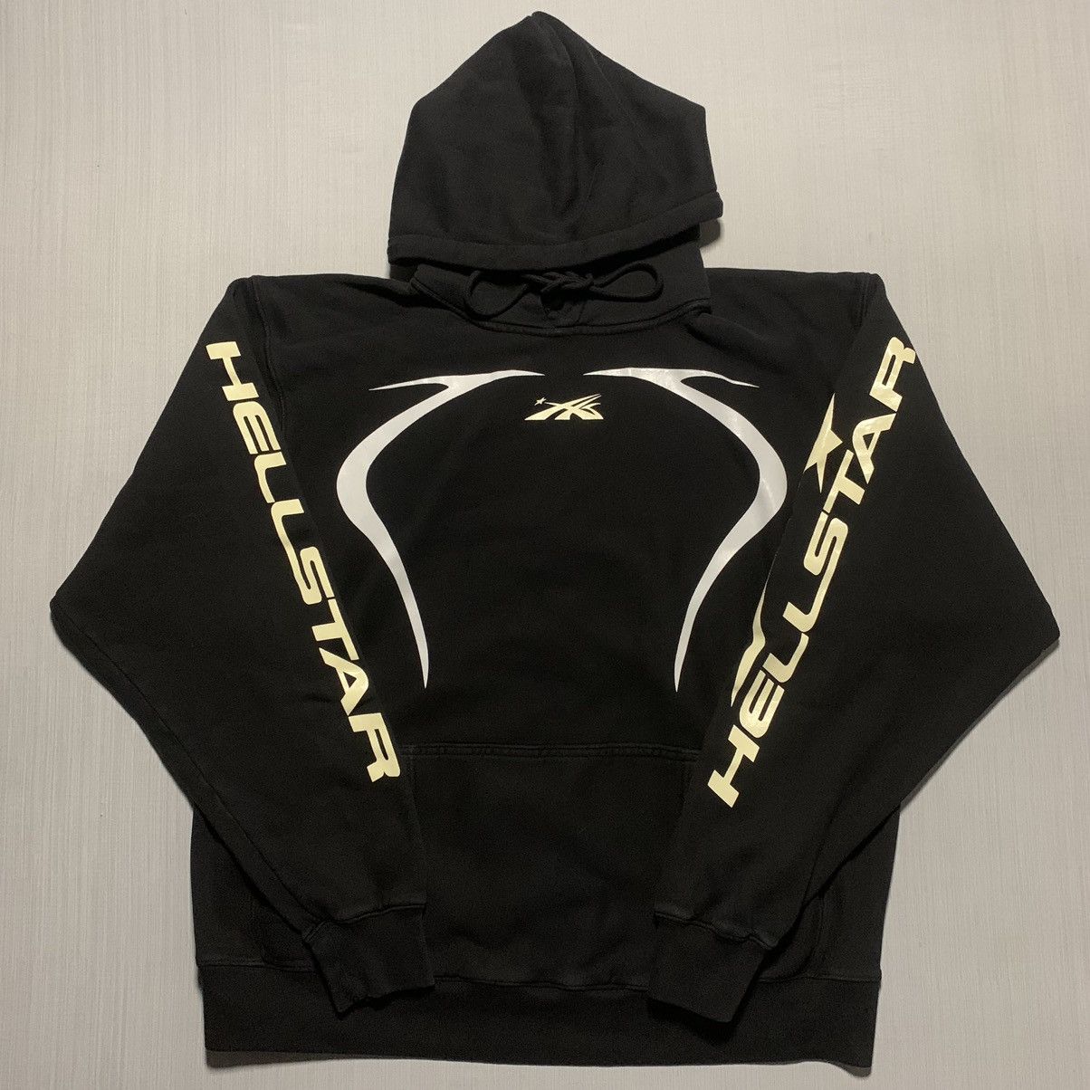 image of Hellstar Sports Jet Black Hoodie, Men's (Size XL)