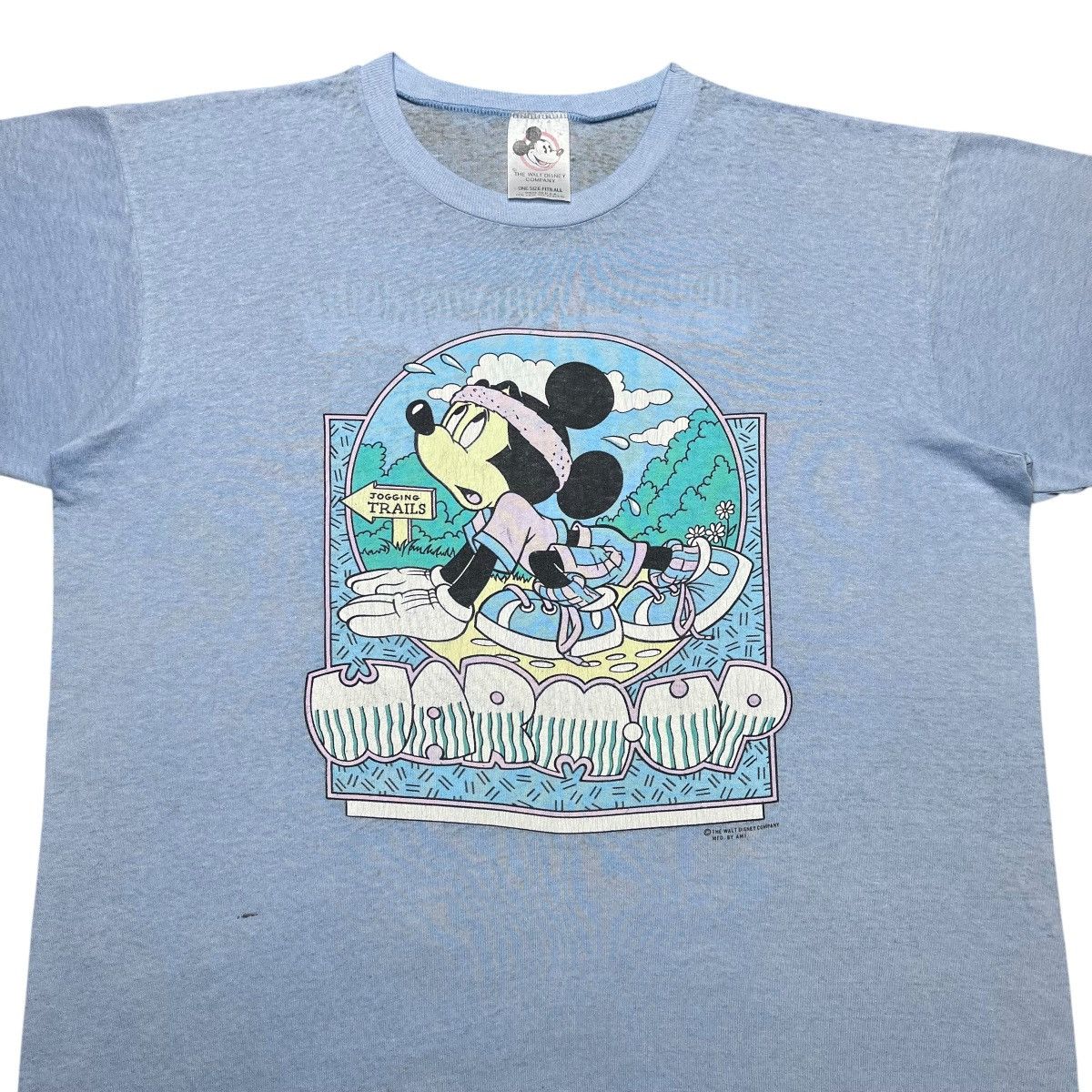 Disney 1990s Disney Mickey Mouse Running Warm Up Cool Down T-Shirt Size US XL / EU 56 / 4 - 4 Thumbnail