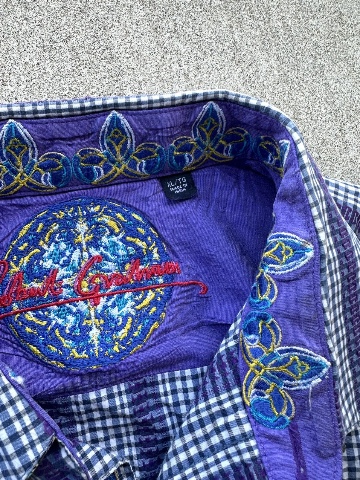Robert Graham Robert Graham Shirt Men Side Xl Flip Cuff Gingham Floral Size US XL / EU 56 / 4 - 3 Thumbnail
