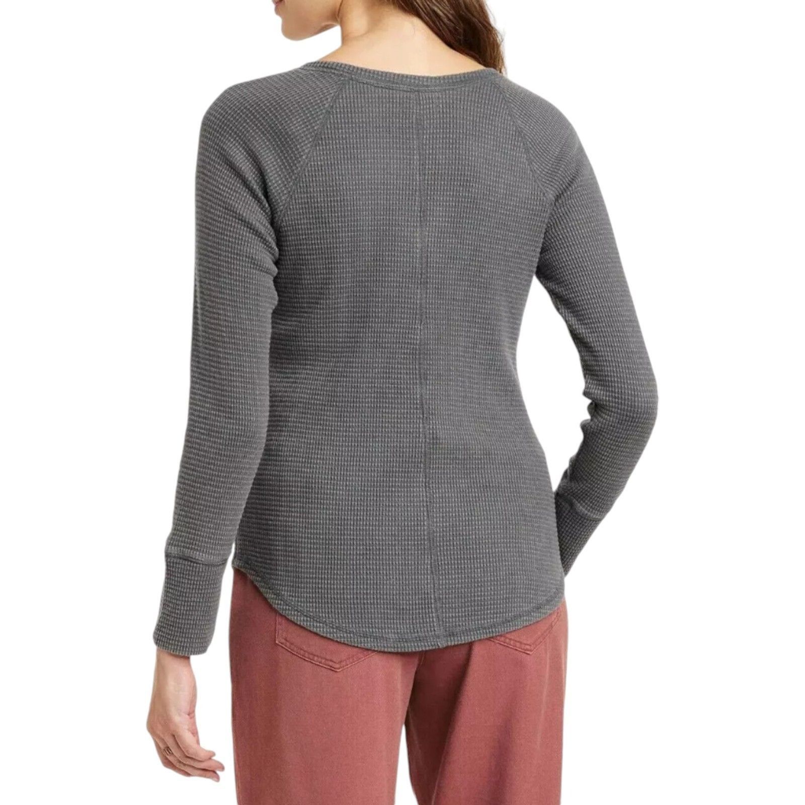 Other Knox Rose - Women's Long Sleeve Notch Neck Thermal Top - Dar Size M / US 6-8 / IT 42-44 - 2 Thumbnail