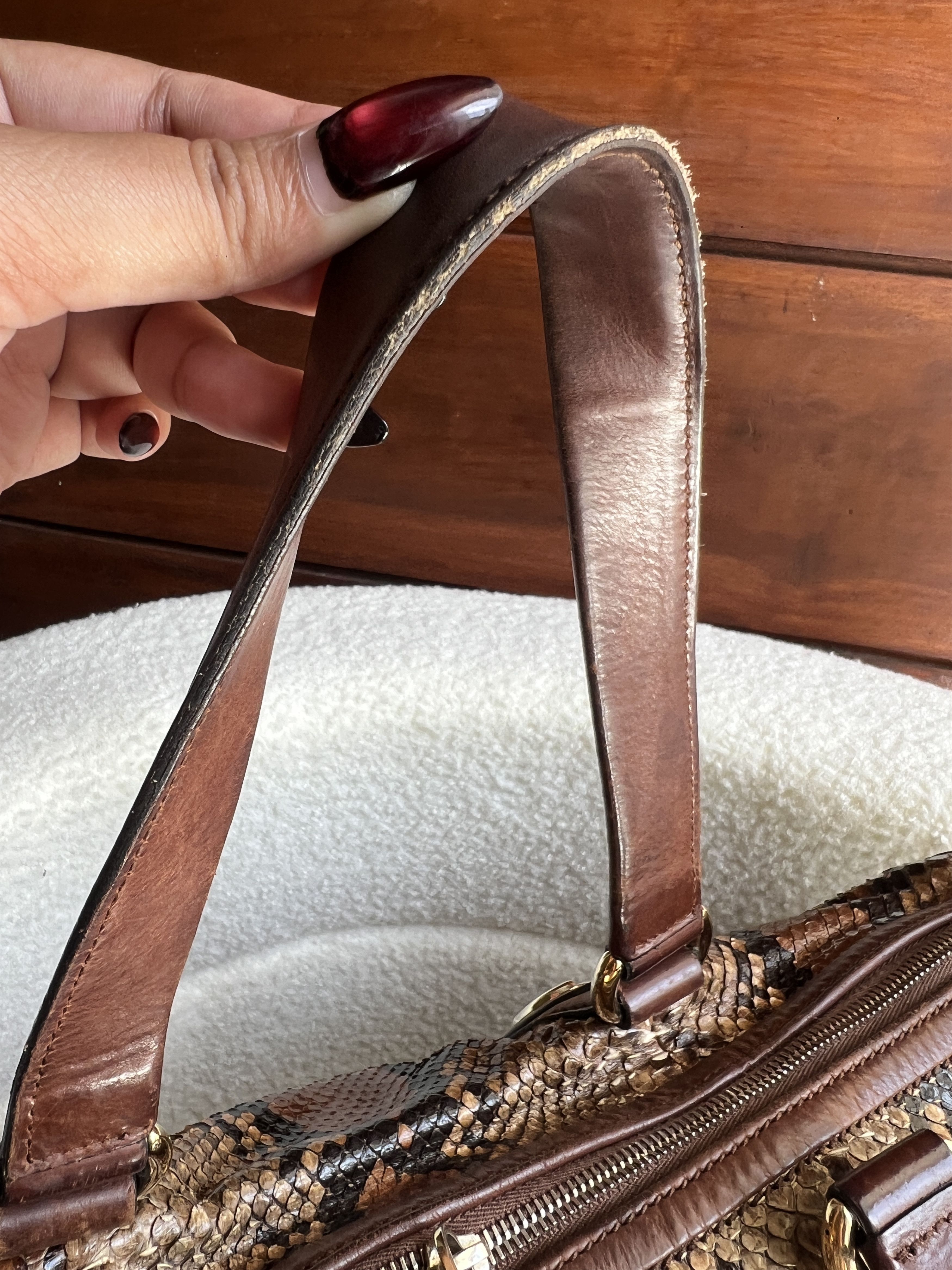Gucci Rare Gucci Brown Python Leather Large Tote Bag Size ONE SIZE - 6 Thumbnail
