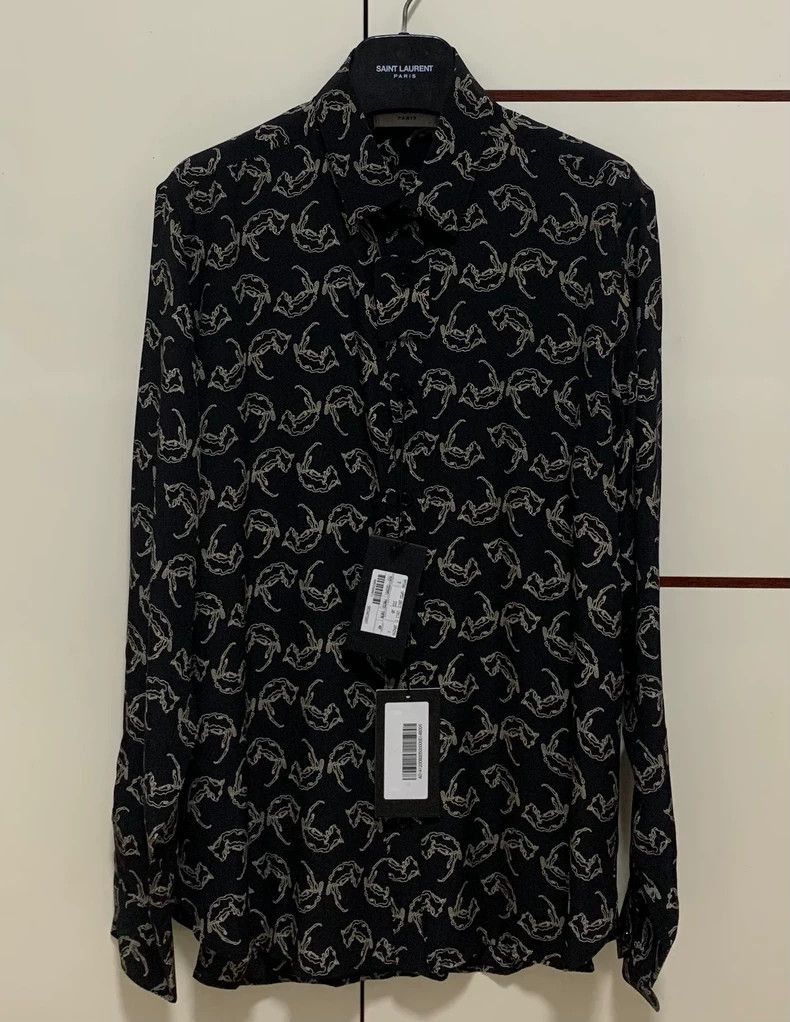 Yves Saint Laurent Saint Laurent 13fw Fox Print Silk Shirt 2502-Nextarrow Size US XXS / EU 40 - 1 Thumbnail