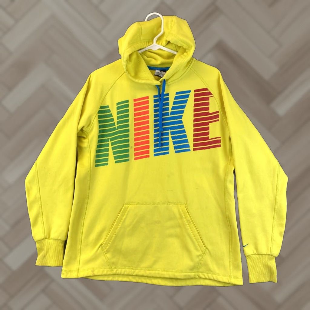 Nike Nike Therma-Fit Women's Size L Neon Yellow Pullover Hoodie Sweatshirt / 57-18 Size L / US 10 / IT 46 - 1 Thumbnail